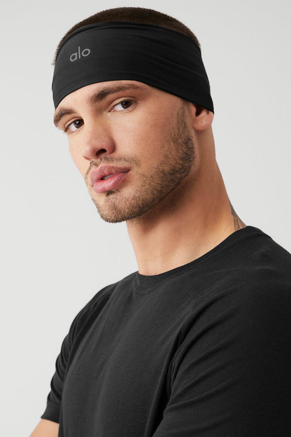 Black Men Alo Yoga Performance Conquer Headband | Australia  42860-WGIZ