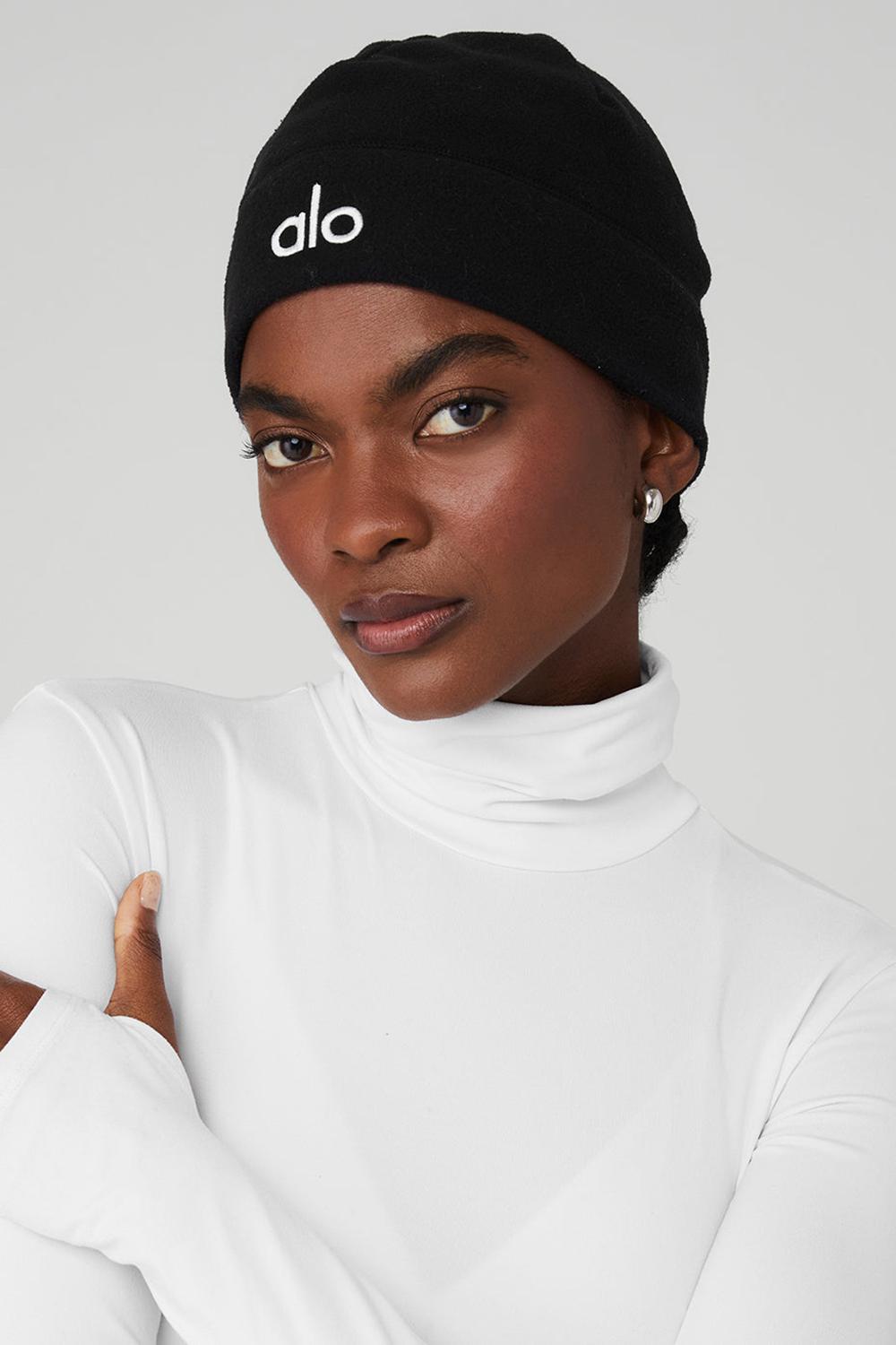 Black Men Alo Yoga Performance Fleece Beanie | Australia  24679-ZAPR