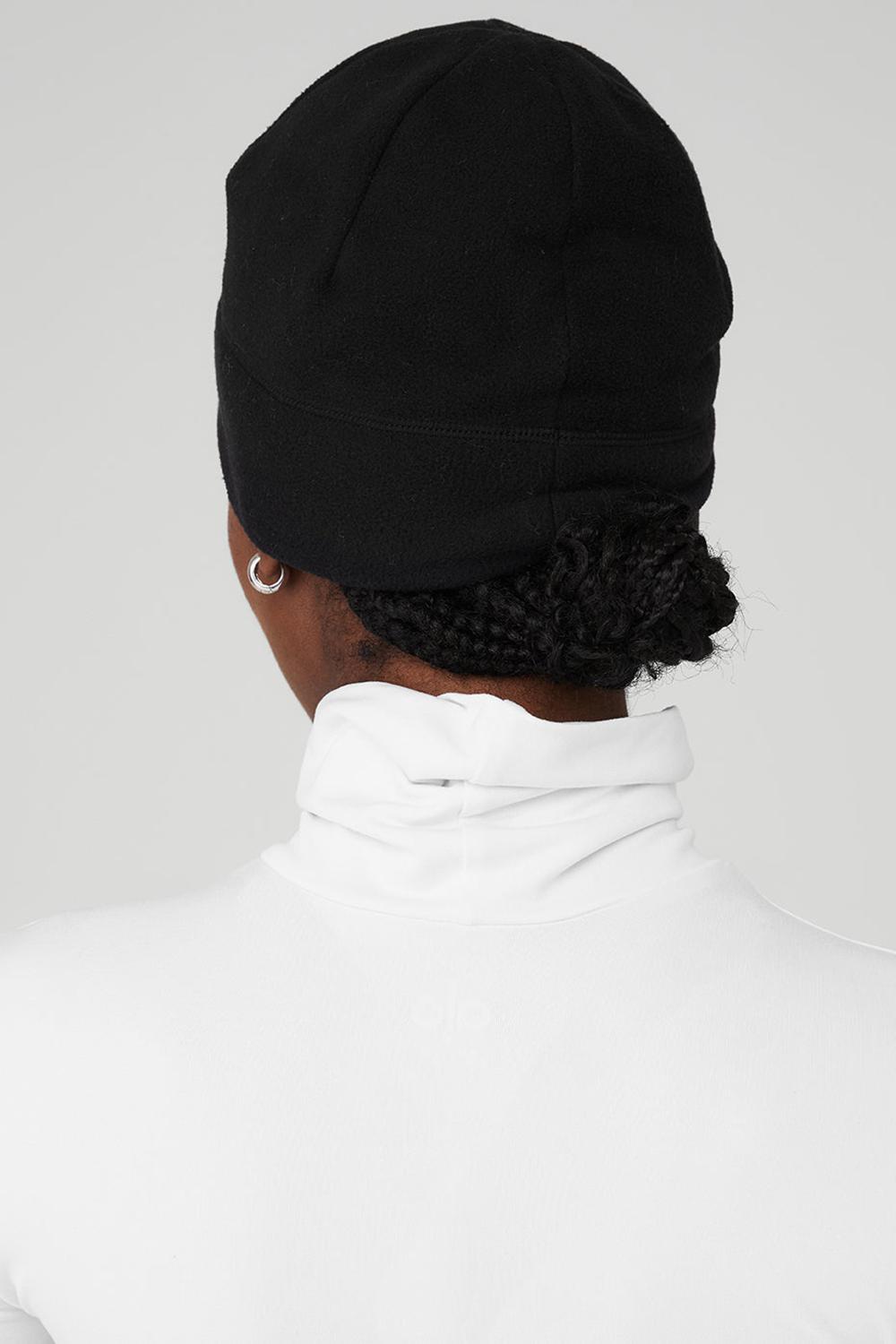 Black Men Alo Yoga Performance Fleece Beanie | Australia  24679-ZAPR