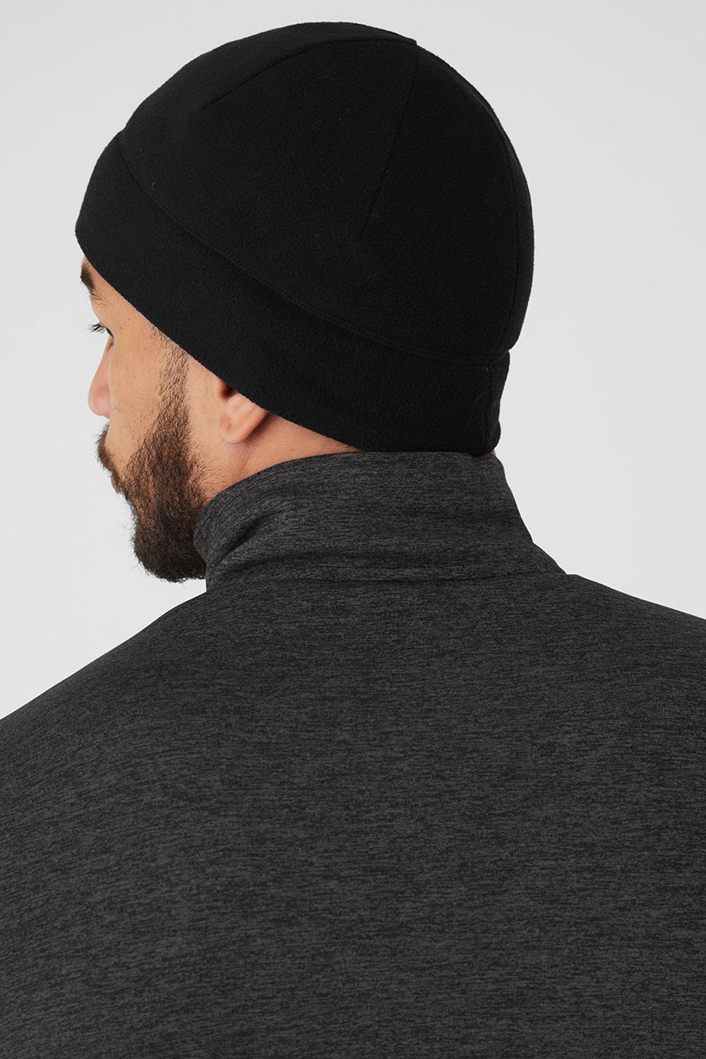 Black Men Alo Yoga Performance Fleece Beanie | Australia  24679-ZAPR