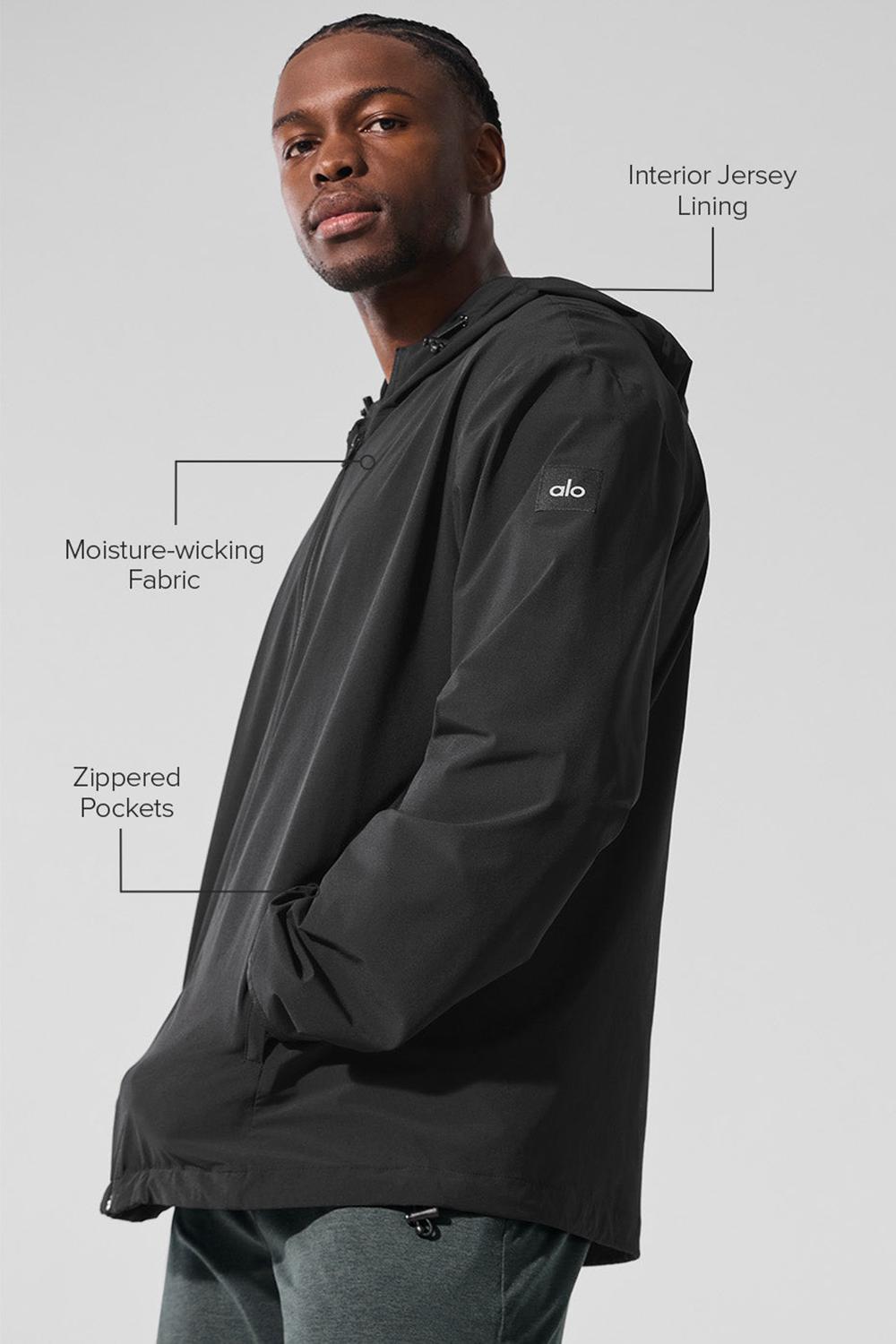Black Men Alo Yoga Performance On-The-Go Jacket | Australia  18740-LIEF