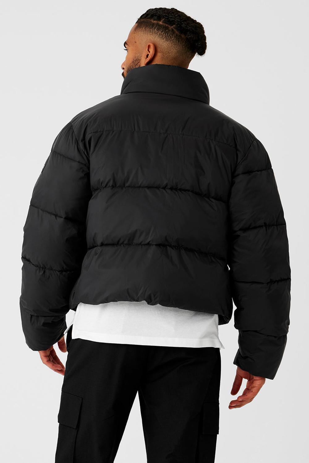 Black Men Alo Yoga Platinum Puffer Jacket | Australia  80561-BTVS
