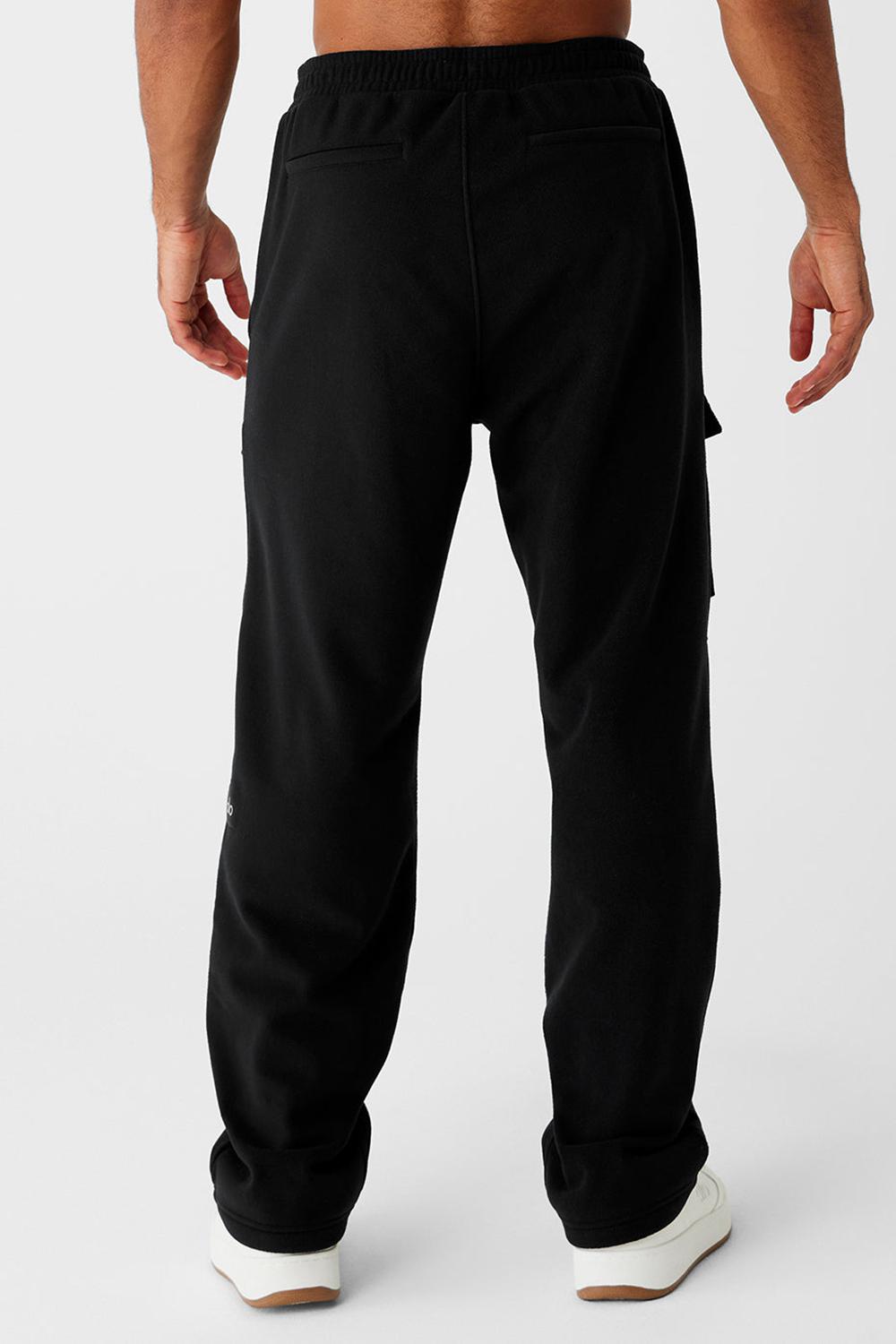 Black Men Alo Yoga Polar Fleece Ridge Cargos Pant | Australia  65970-LWBV