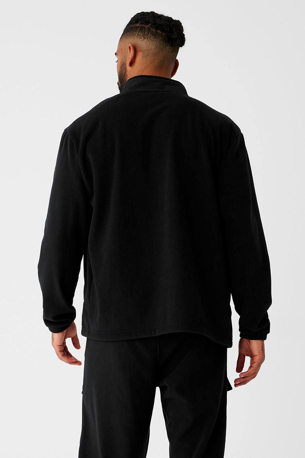 Black Men Alo Yoga Polar Fleece Ridge Full Zip Jacket | Australia  67340-YVXZ