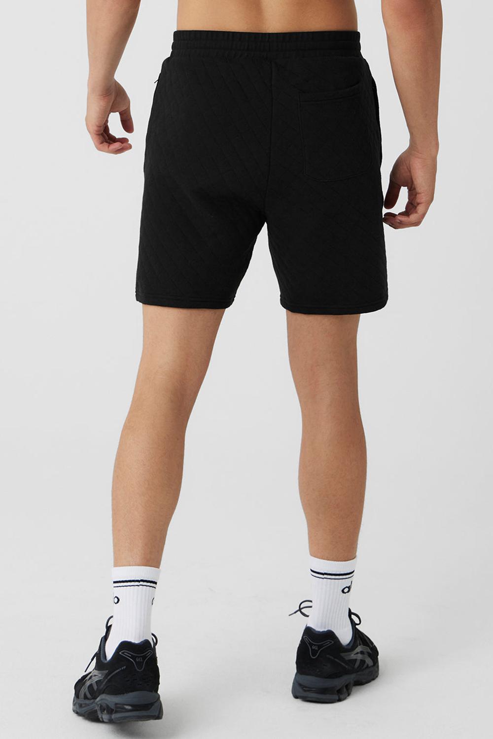 Black Men Alo Yoga Quilted Stadium Short | Australia  12790-WNOL