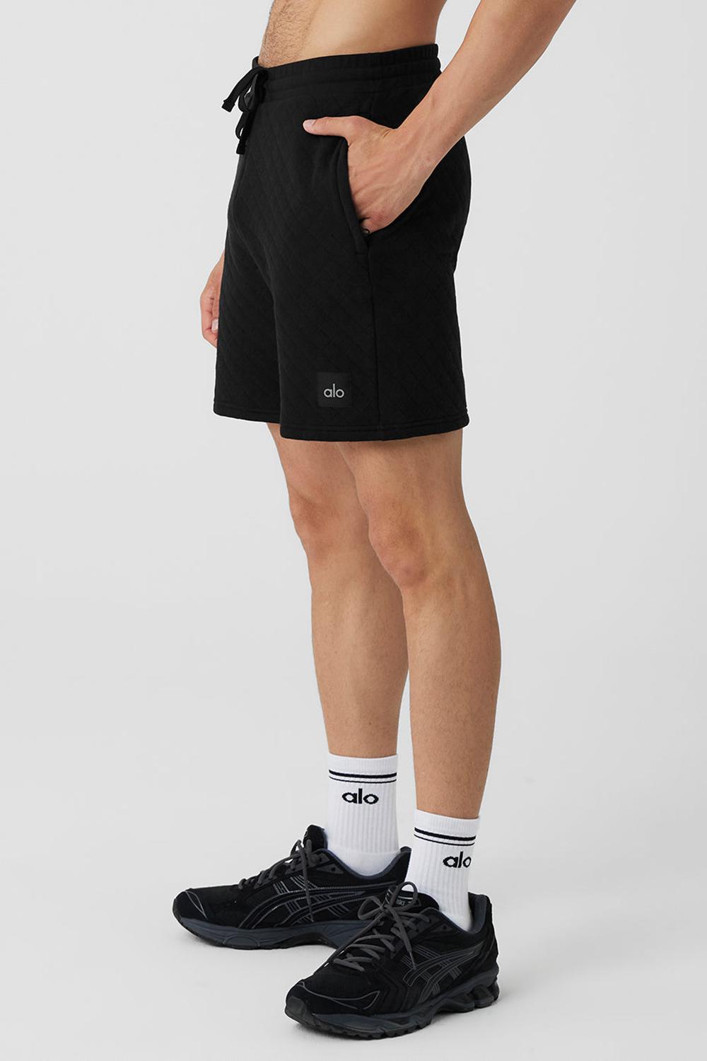 Black Men Alo Yoga Quilted Stadium Short | Australia  12790-WNOL