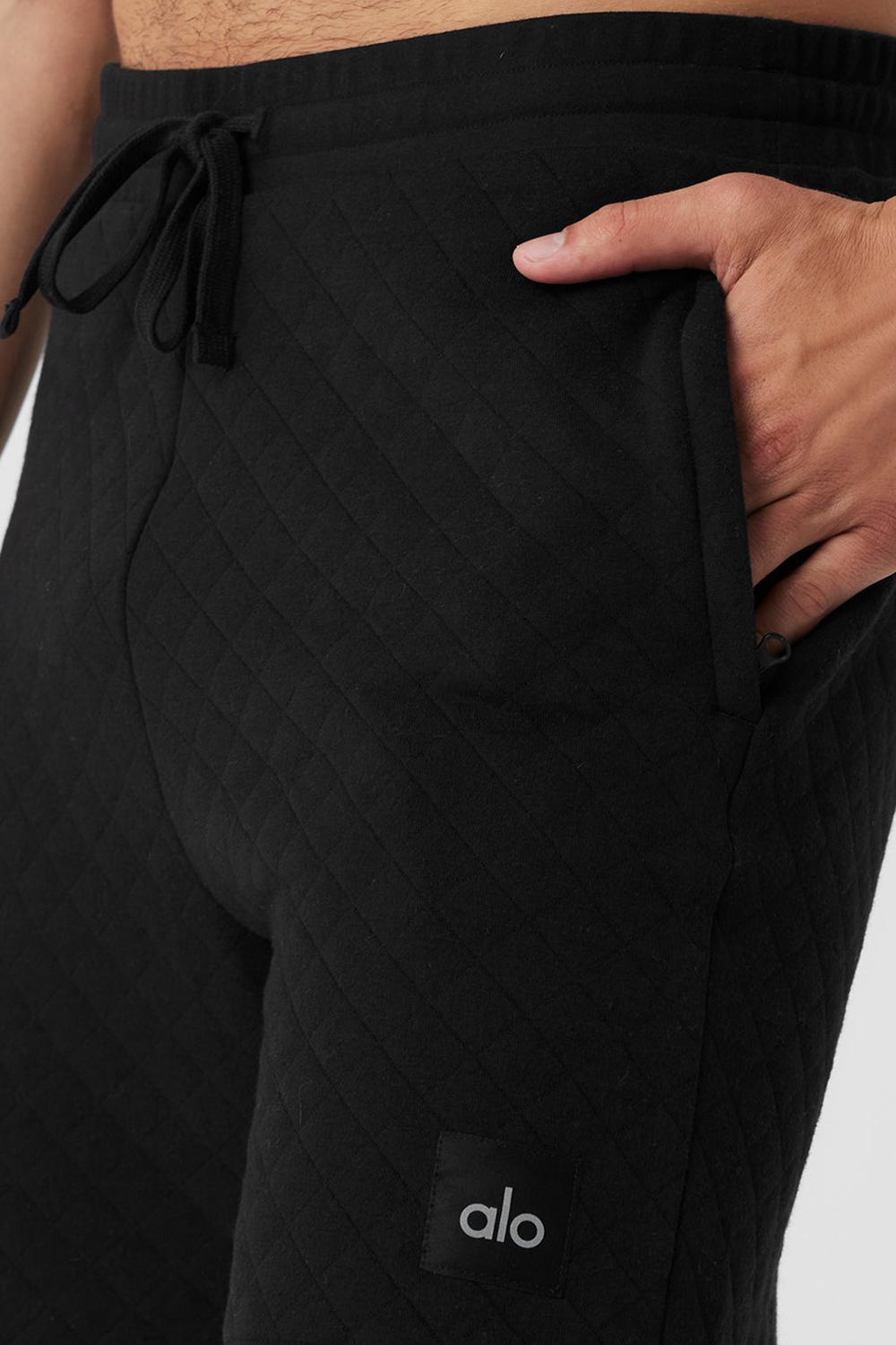Black Men Alo Yoga Quilted Stadium Short | Australia  12790-WNOL