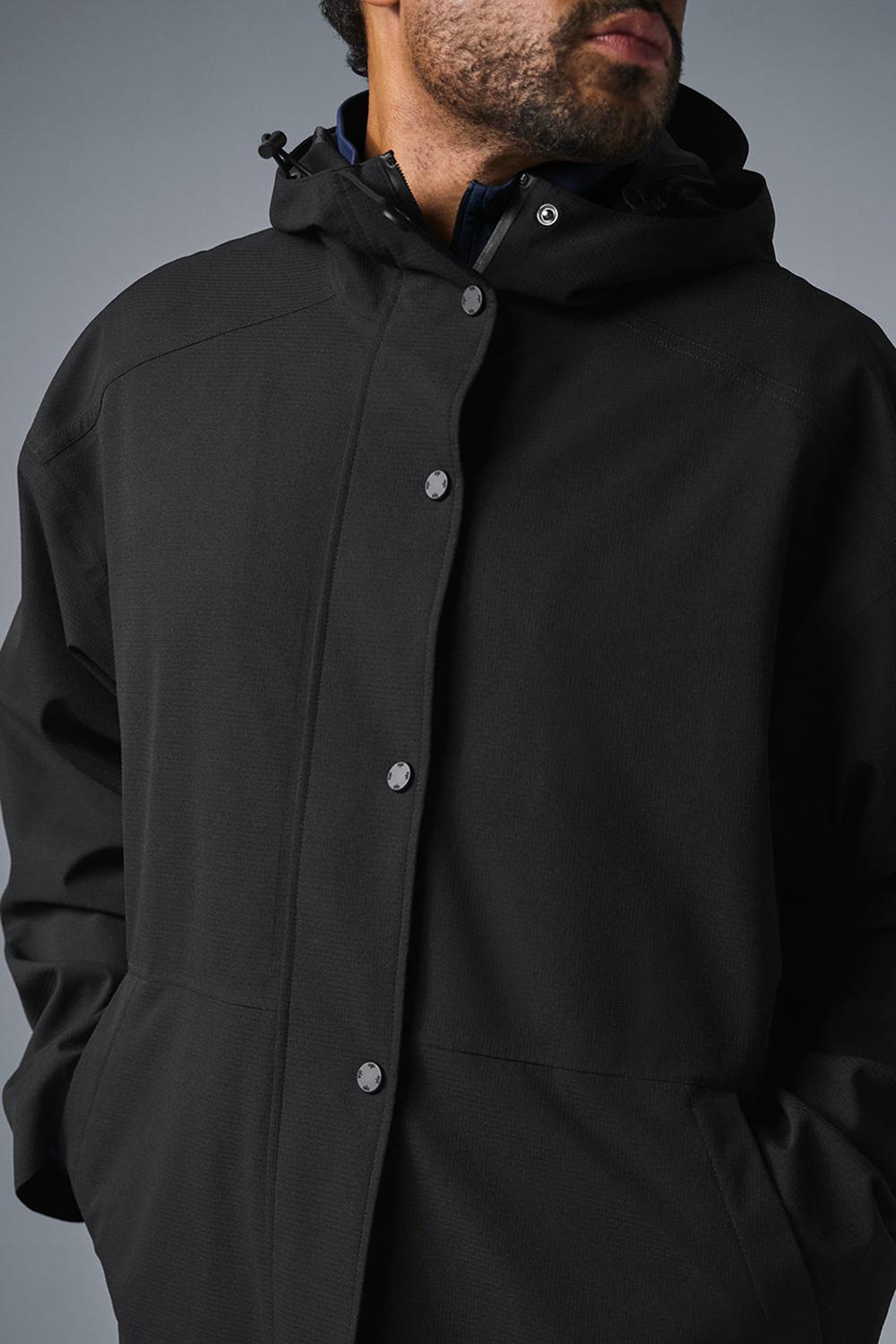 Black Men Alo Yoga Rain Or Shine Long Coat | Australia  47635-FXYH