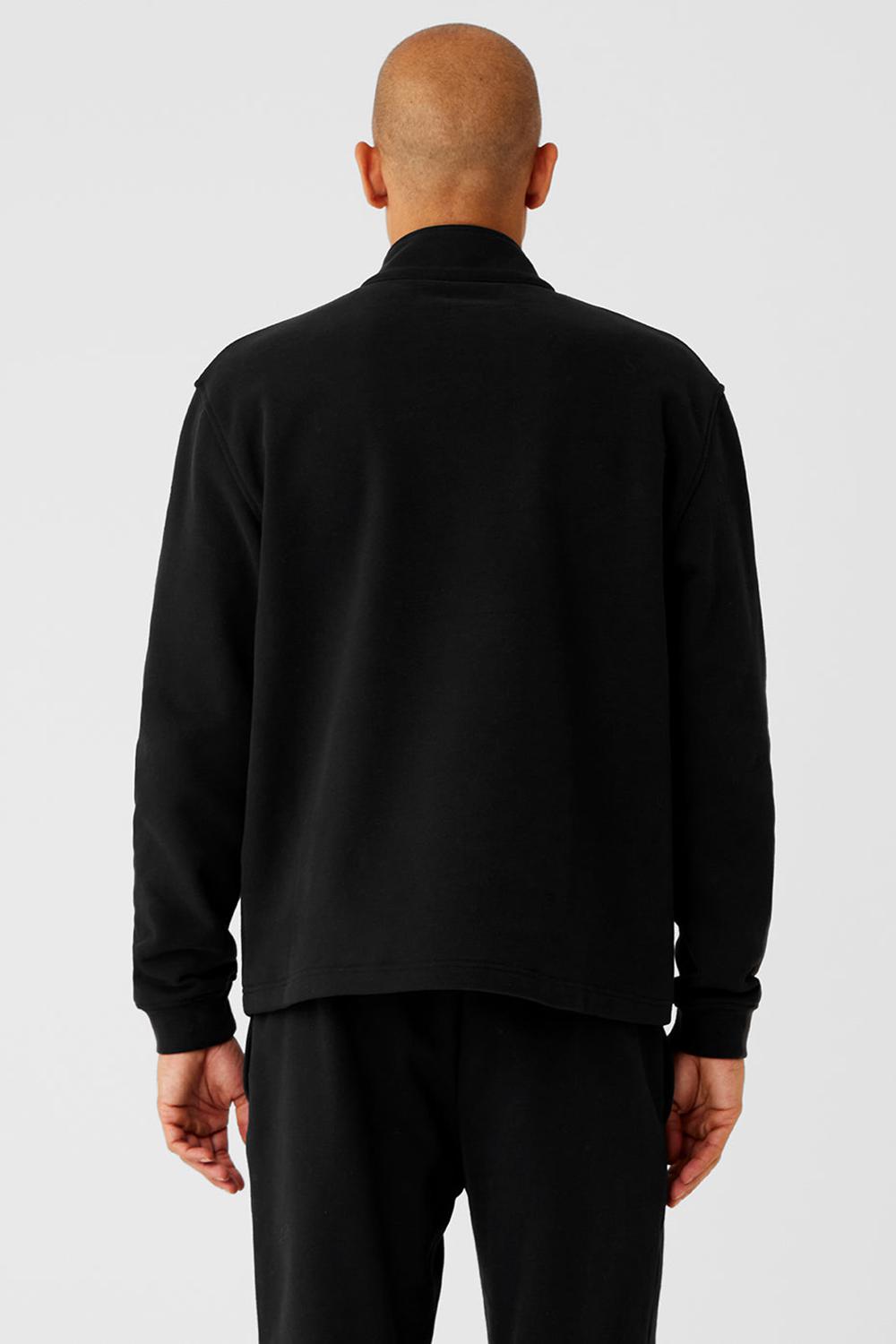 Black Men Alo Yoga Renown Heavy Weight 1/4 Zip Hoodie | Australia  50632-QPLA