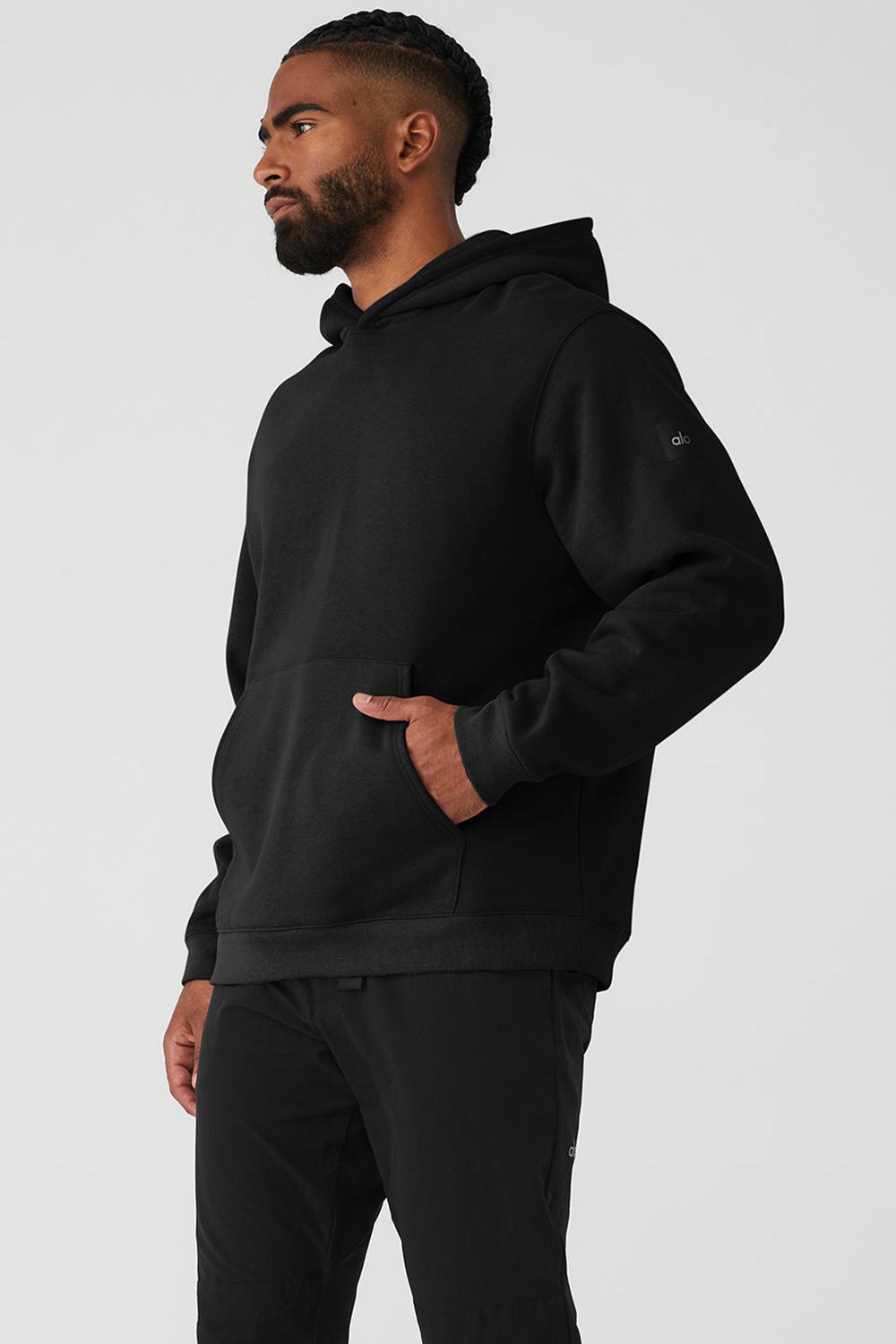 Black Men Alo Yoga Renown Heavy Weight Hoodie | Australia  91206-UJEH
