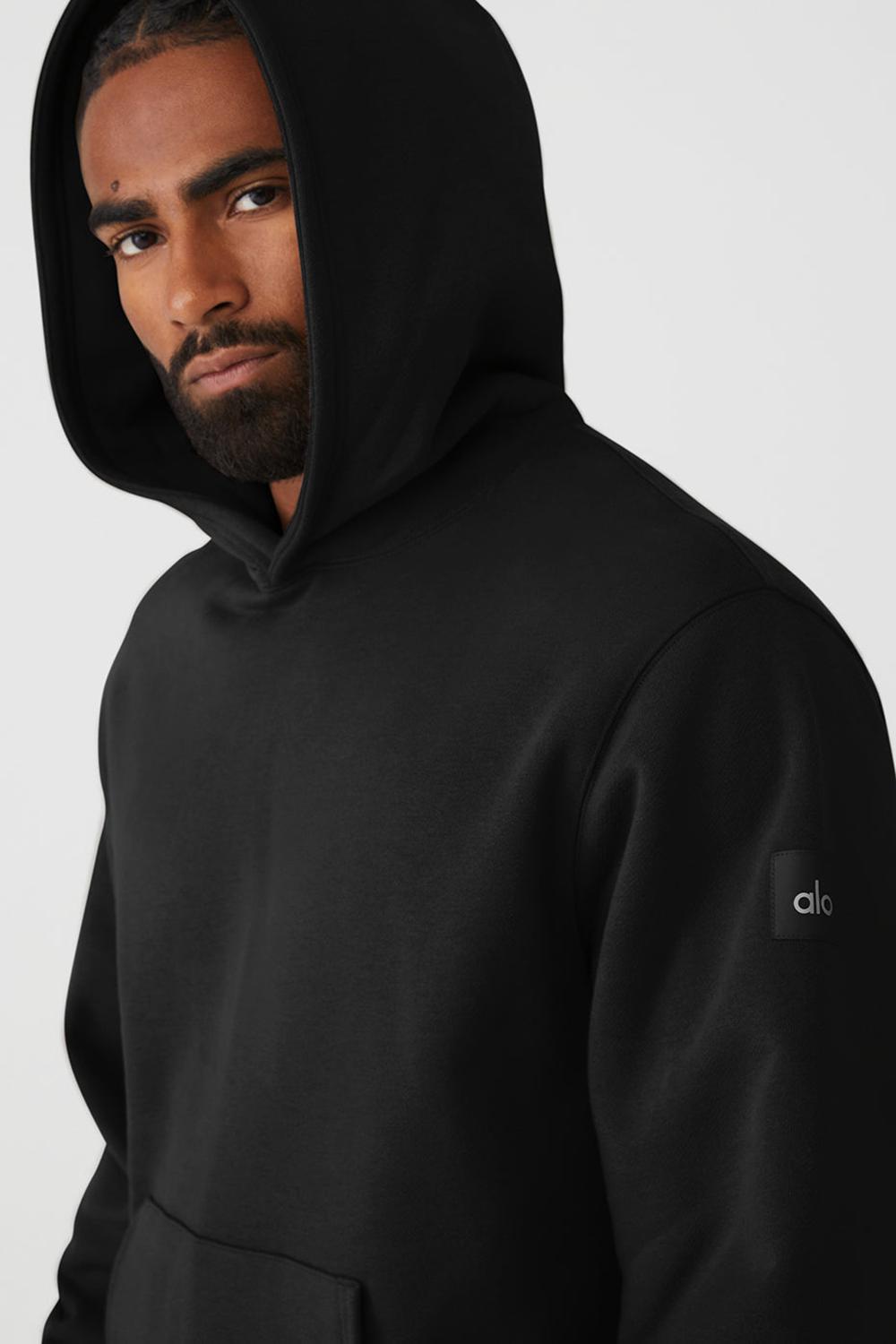 Black Men Alo Yoga Renown Heavy Weight Hoodie | Australia  91206-UJEH