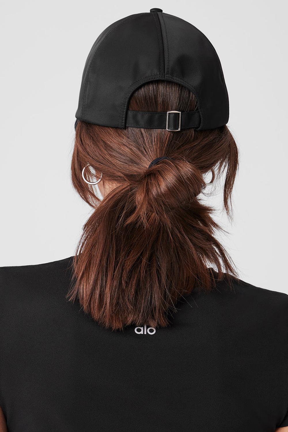 Black Men Alo Yoga Satin Off-Duty Cap | Australia  96347-HJOX