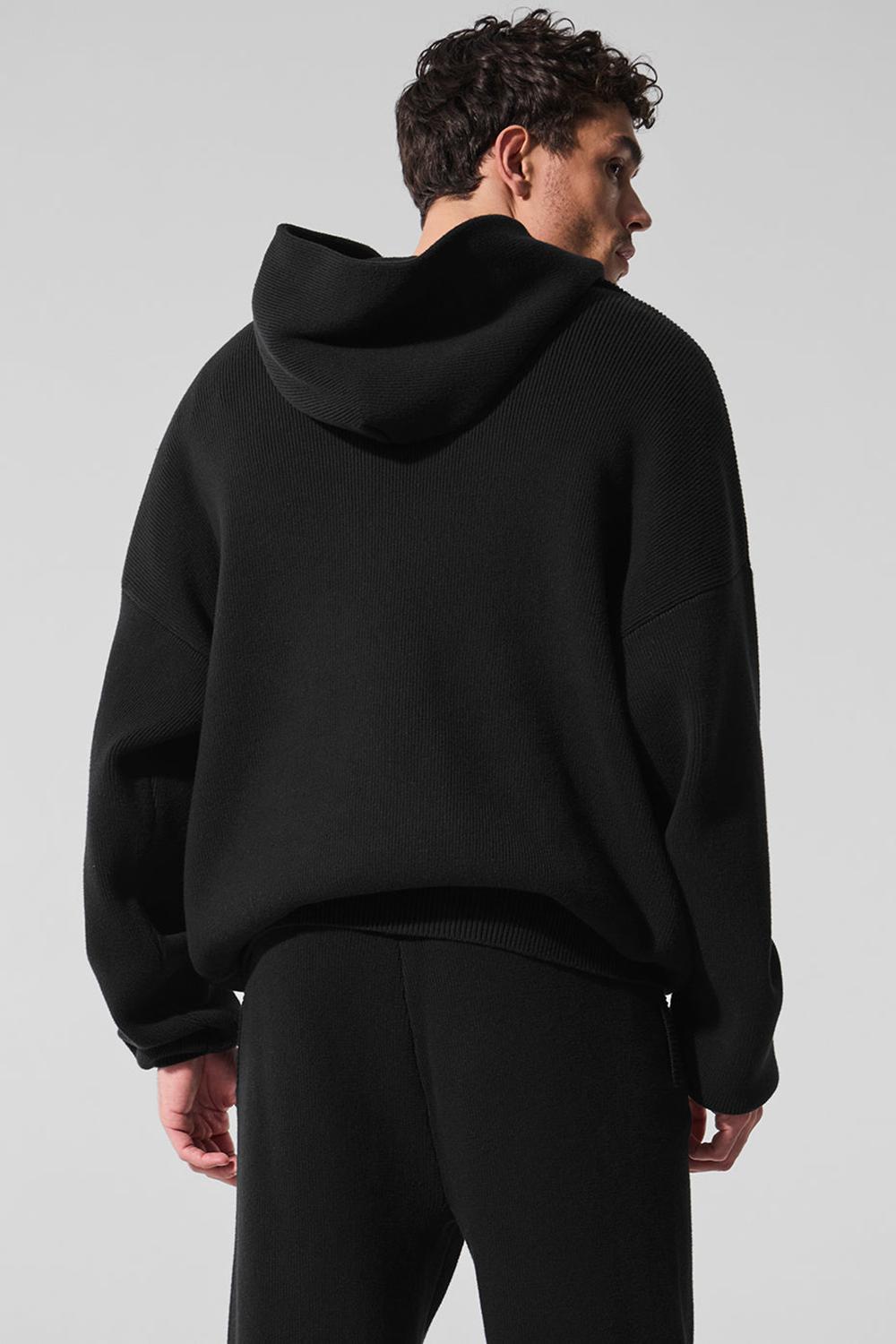 Black Men Alo Yoga Scholar Hooded Sweater | Australia  39042-WITO
