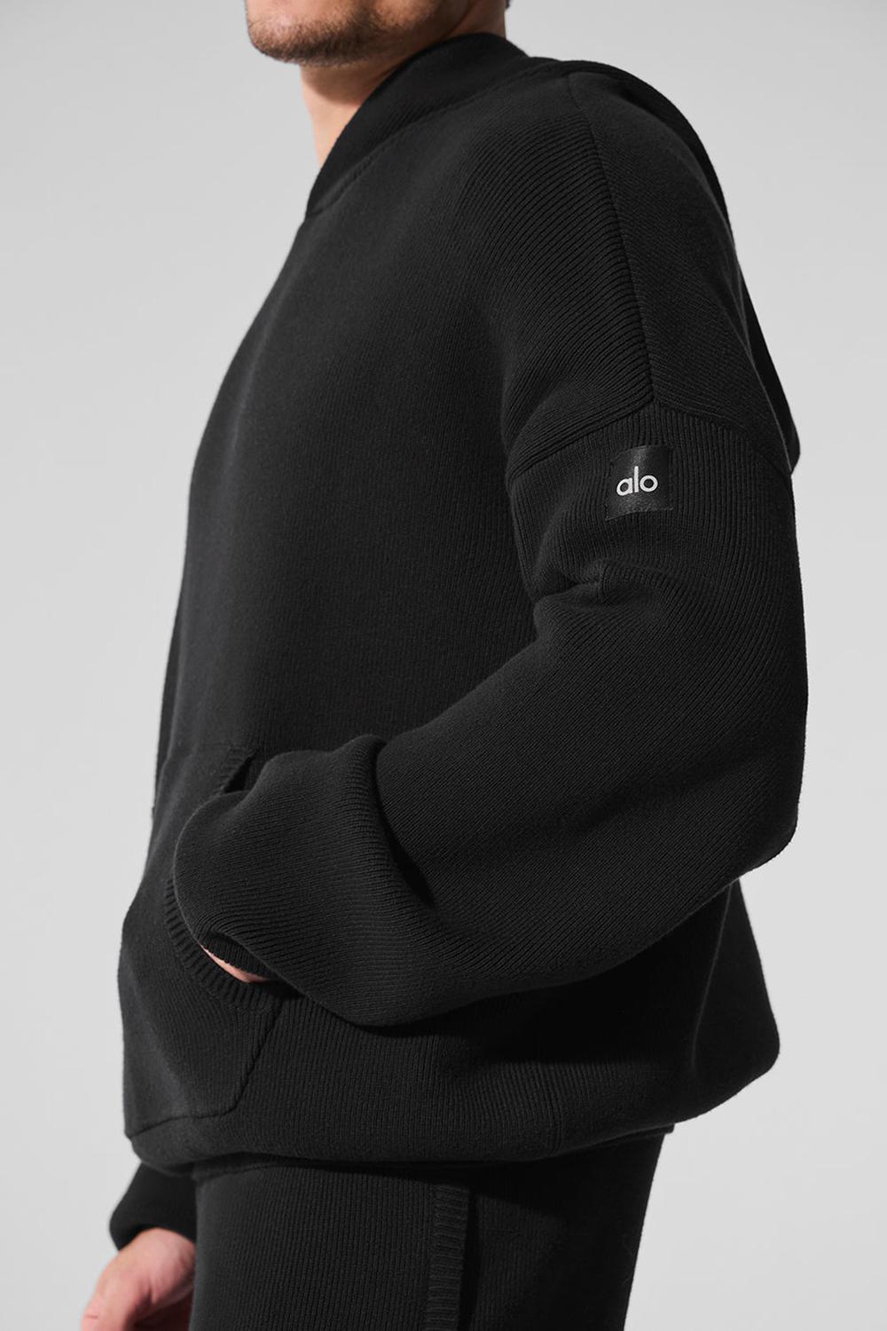 Black Men Alo Yoga Scholar Hooded Sweater | Australia  39042-WITO