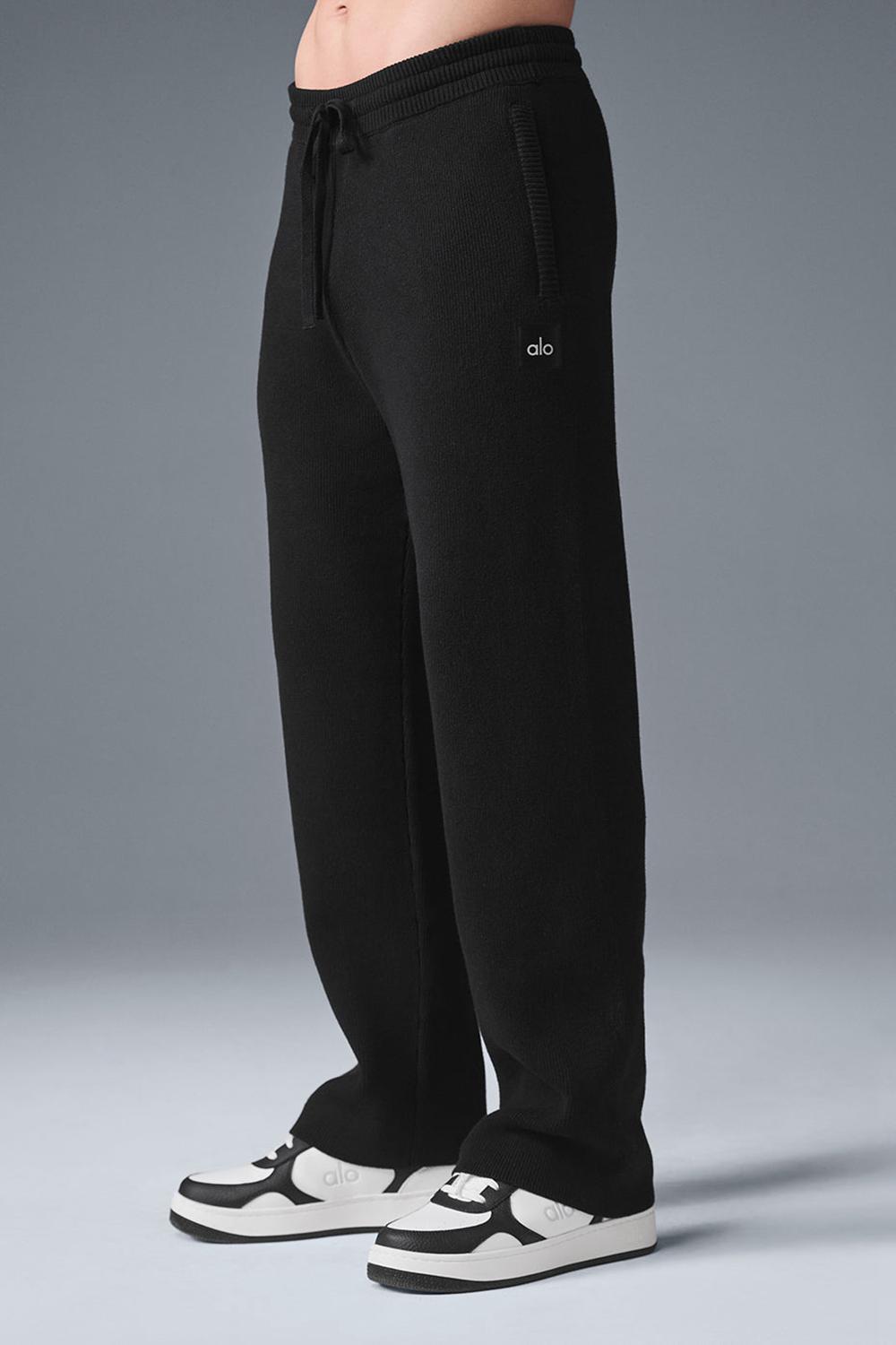 Black Men Alo Yoga Scholar Straight Leg Sweatpant | Australia  24807-YISP