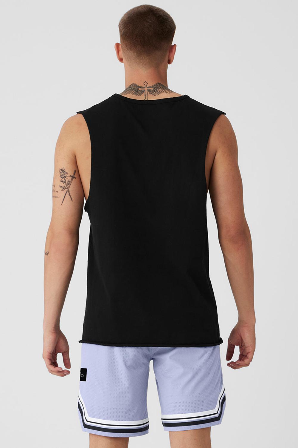 Black Men Alo Yoga Society Raw Edge Tank | Australia  87356-PEUW