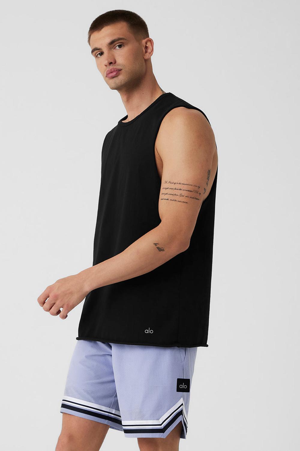 Black Men Alo Yoga Society Raw Edge Tank | Australia  87356-PEUW