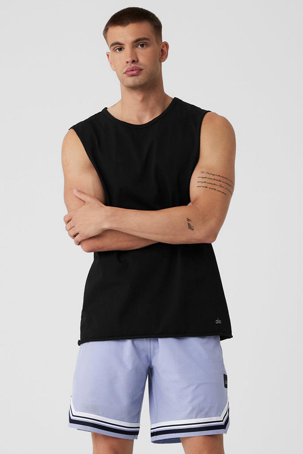 Black Men Alo Yoga Society Raw Edge Tank | Australia  87356-PEUW