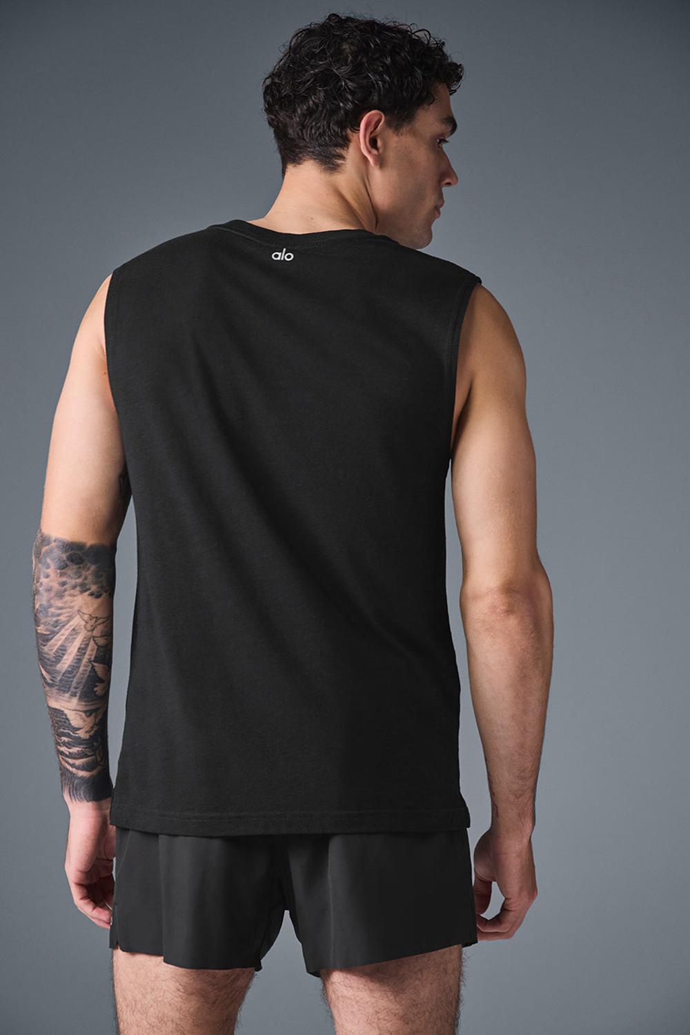 Black Men Alo Yoga The Triumph Muscle Tank | Australia  86742-MSWI