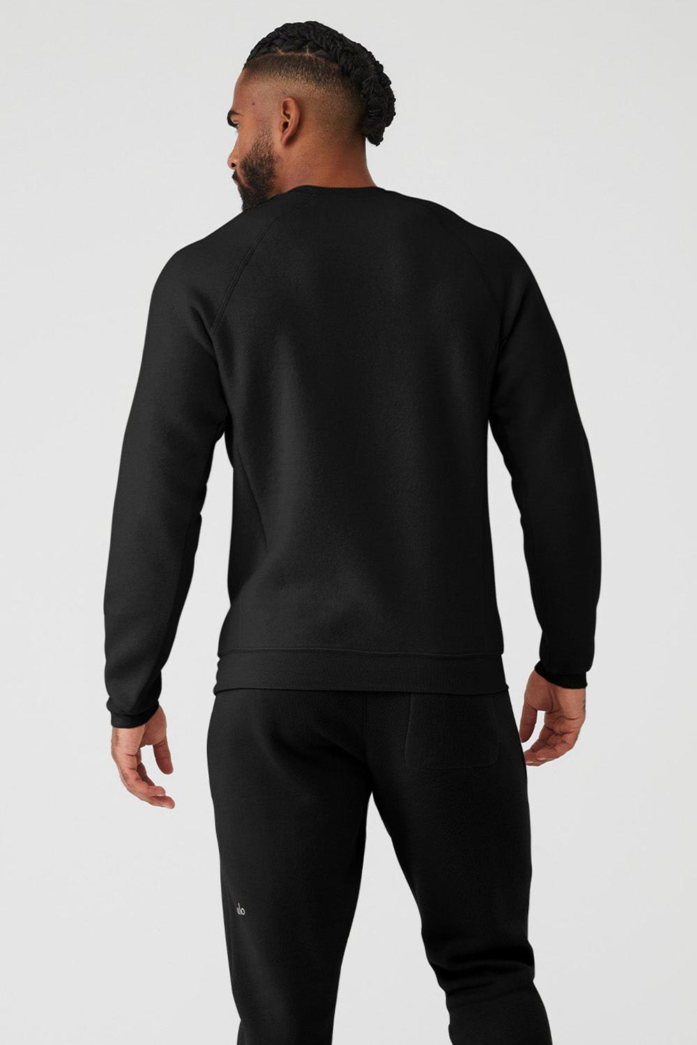 Black Men Alo Yoga Triumph Crew Neck Sweatshirt | Australia  06752-GLSP