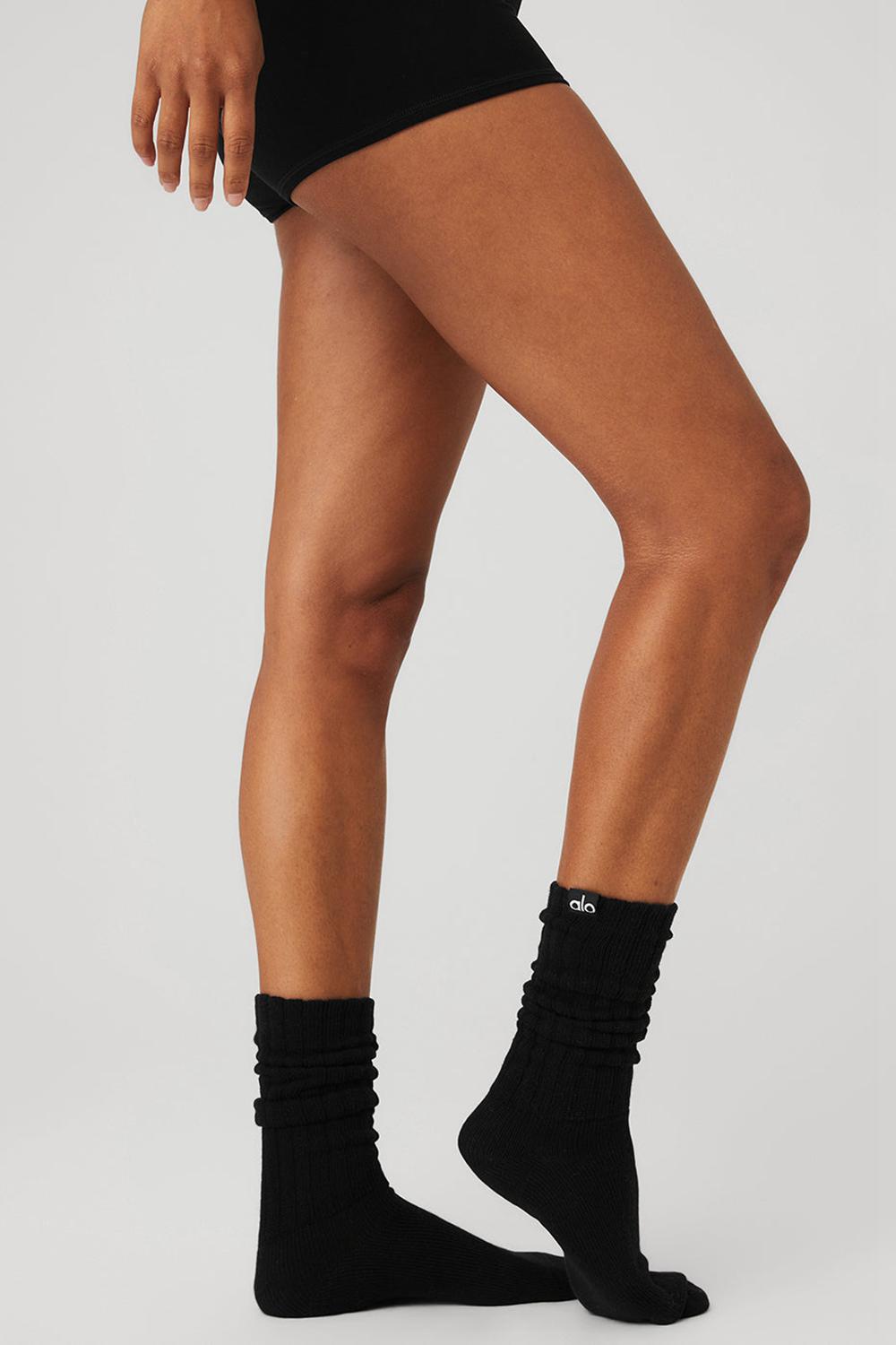 Black Men Alo Yoga Unisex Scrunch Sock | Australia  91547-GAZC