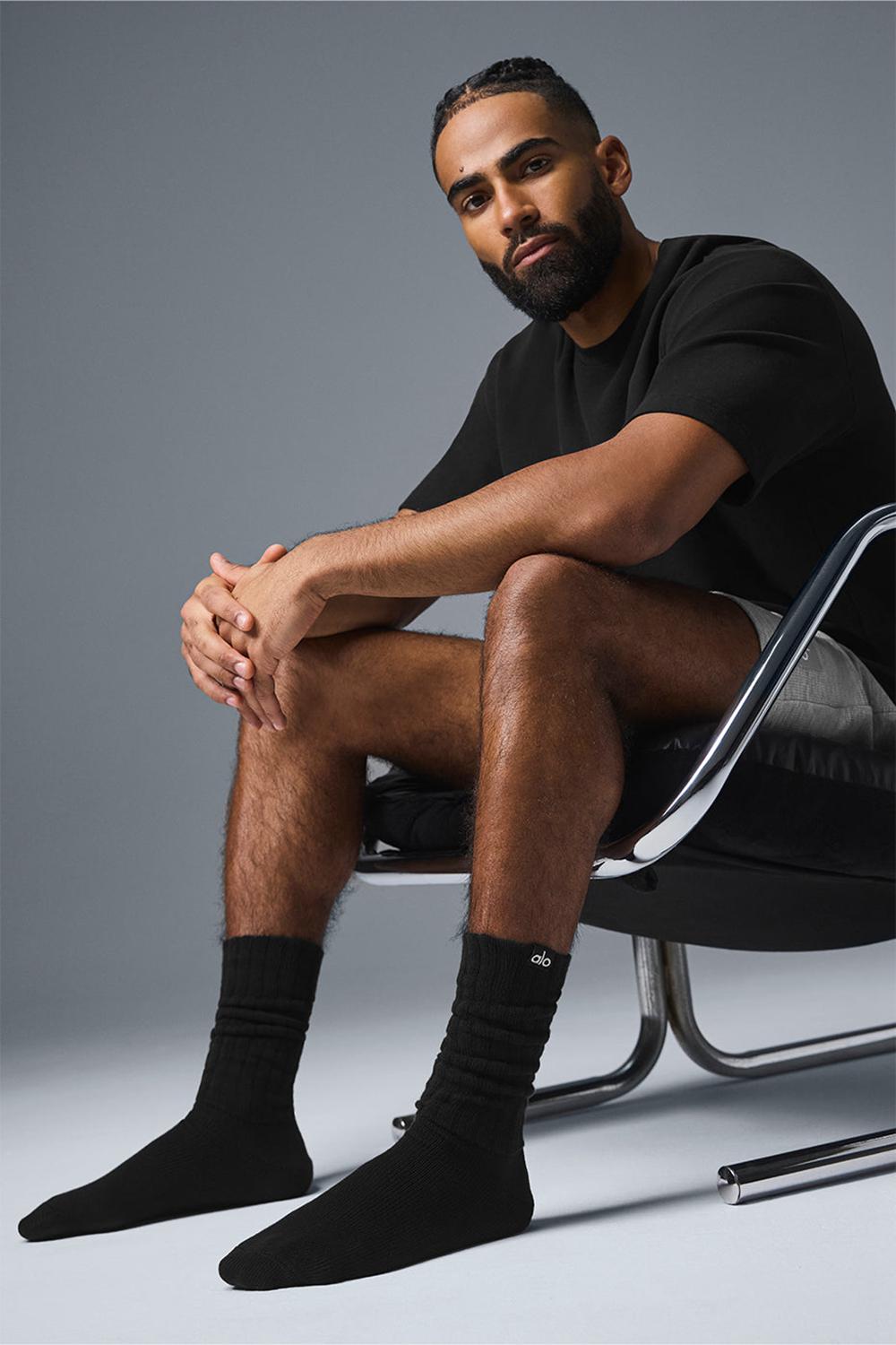 Black Men Alo Yoga Unisex Scrunch Sock | Australia  91547-GAZC