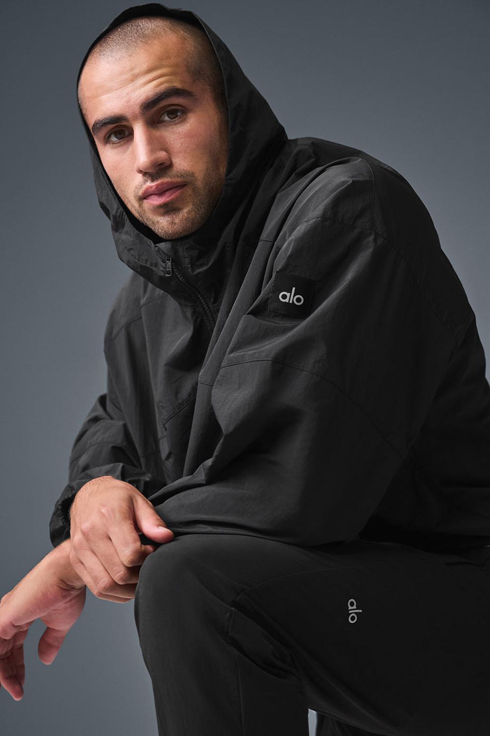 Black Men Alo Yoga Vantage Nylon Ripstop Track Jacket | Australia  10654-FZCI
