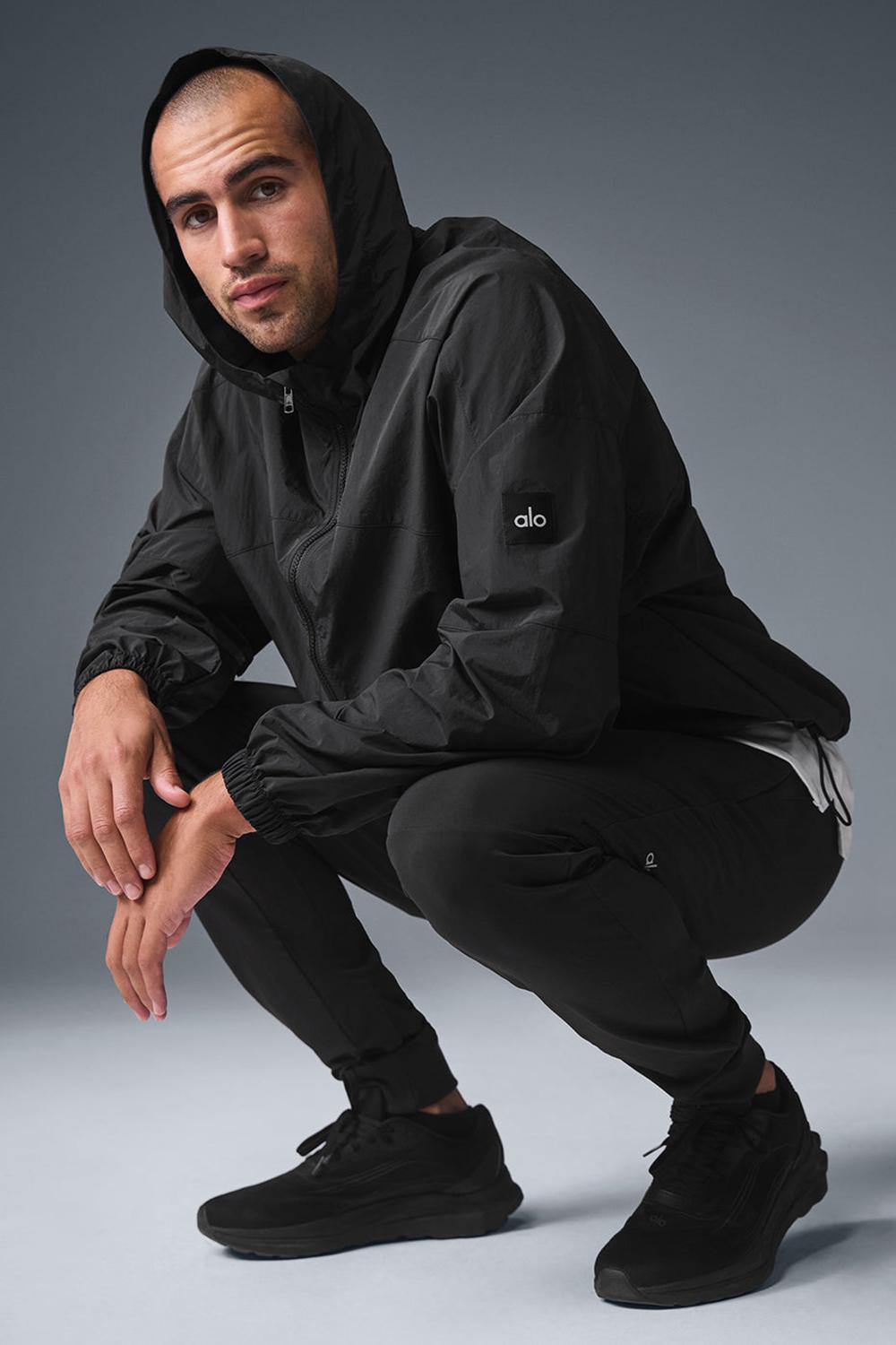 Black Men Alo Yoga Vantage Nylon Ripstop Track Jacket | Australia  10654-FZCI