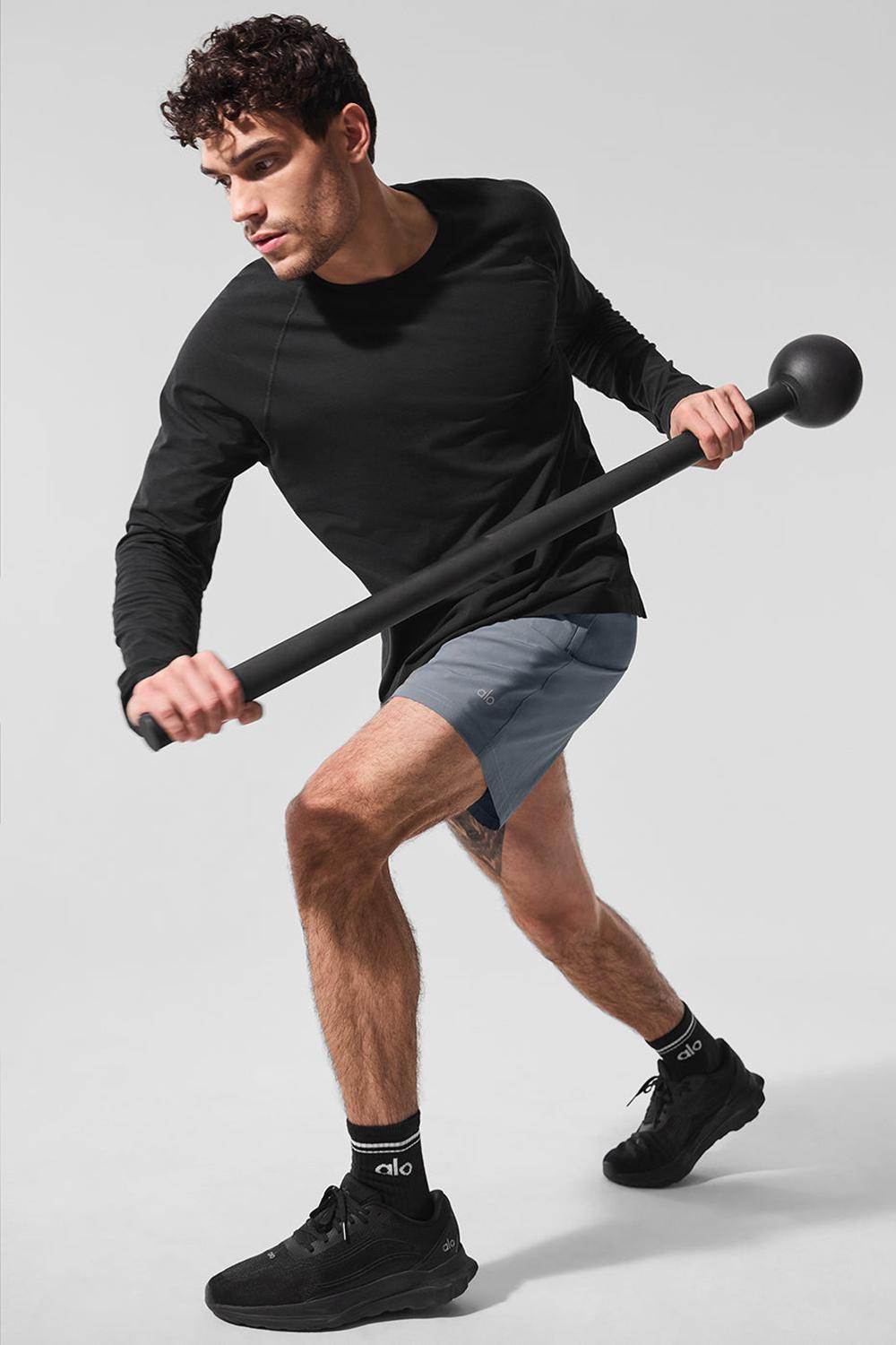 Black Men Alo Yoga Vapor Crewneck Long Sleeve | Australia  76031-DOTW