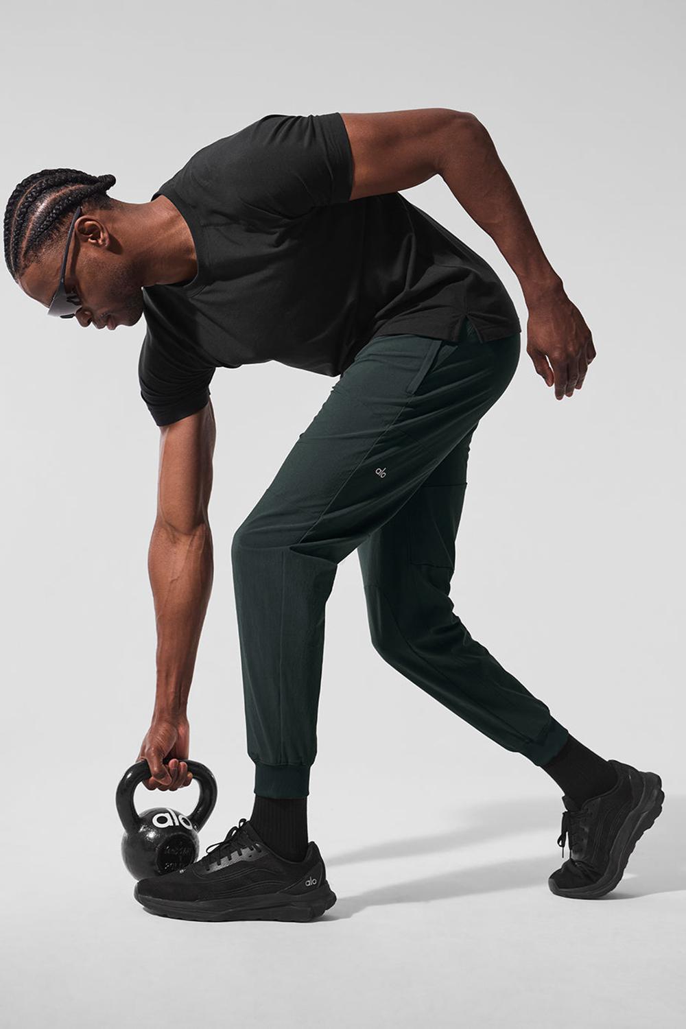 Black Men Alo Yoga Vapor Crewneck Short Sleeve | Australia  90617-RUEY
