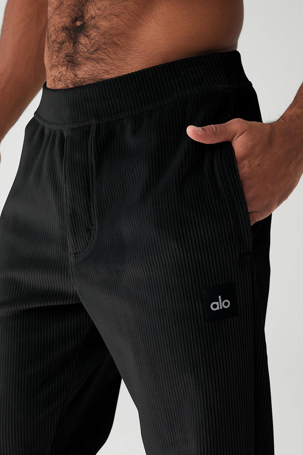 Black Men Alo Yoga Velour Baller Pant | Australia  25413-JGSZ