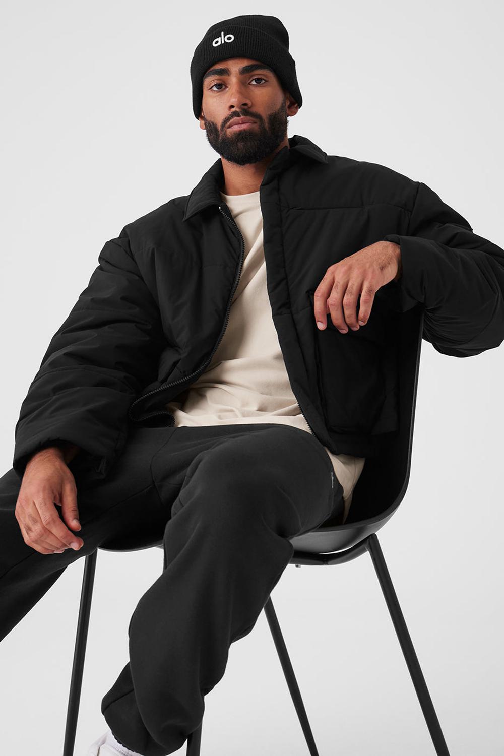 Black Men Alo Yoga Voyage Utility Cargo Jacket | Australia  16783-ZAUR