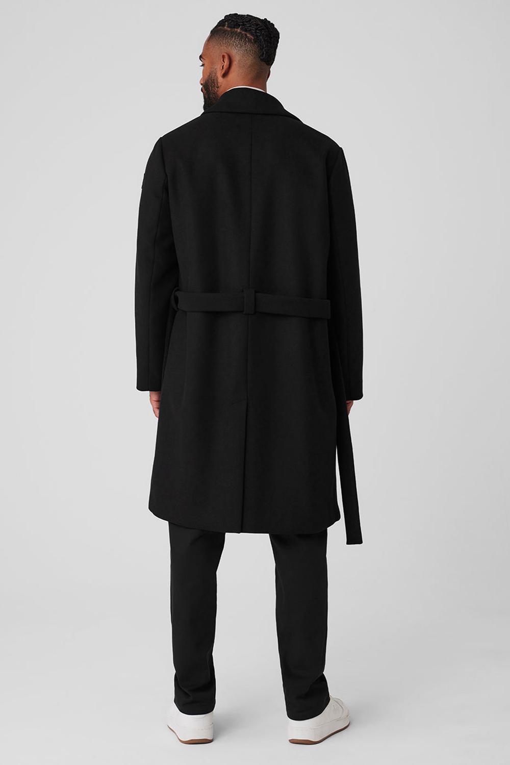 Black Men Alo Yoga Wool Gameday Overcoat | Australia  72196-UJAW