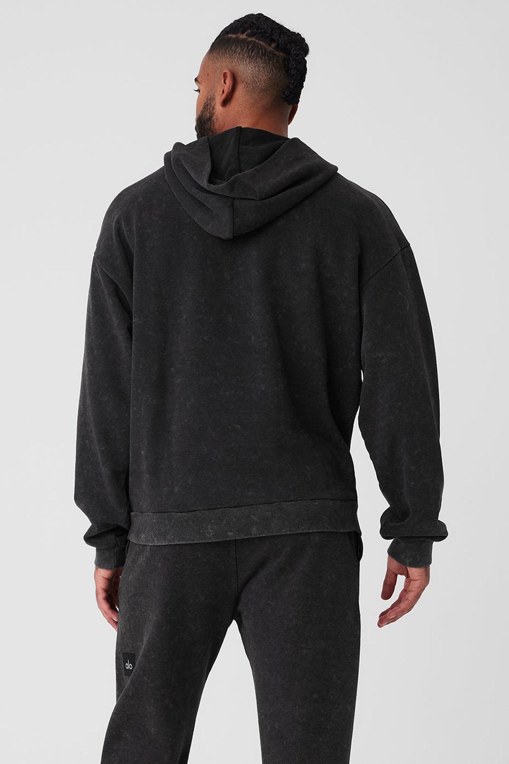 Black Wash Men Alo Yoga Chill Vintage Wash Hoodie | Australia  21583-JSLK