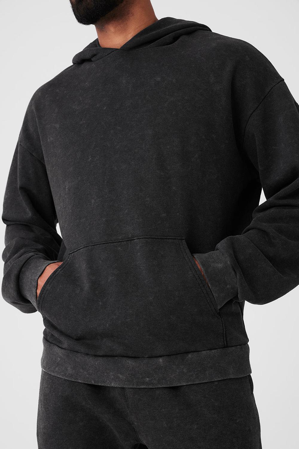 Black Wash Men Alo Yoga Chill Vintage Wash Hoodie | Australia  21583-JSLK