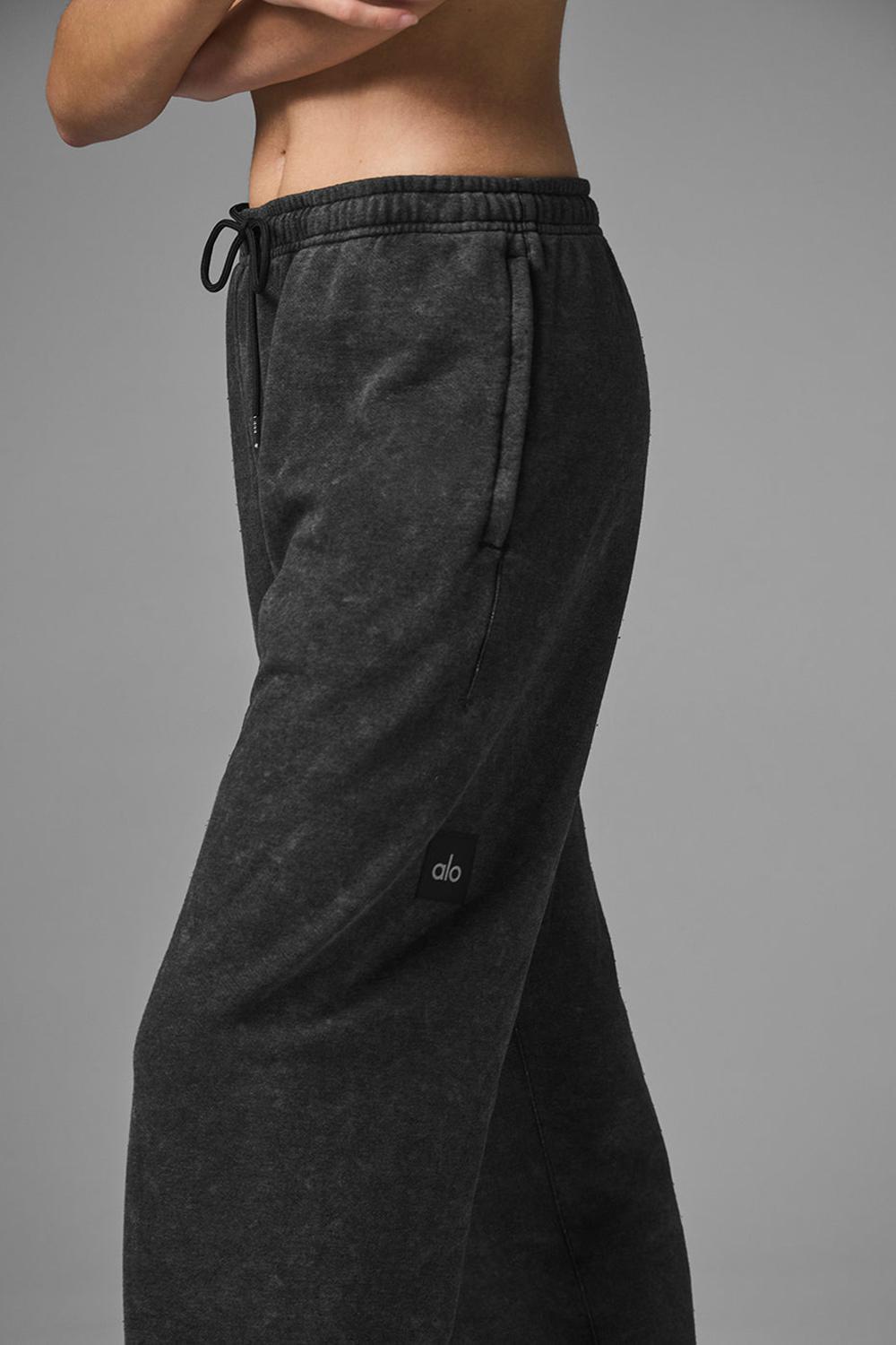 Black Wash Women Alo Yoga Chill Vintage Wash Sweatpant | Australia  64015-TULG