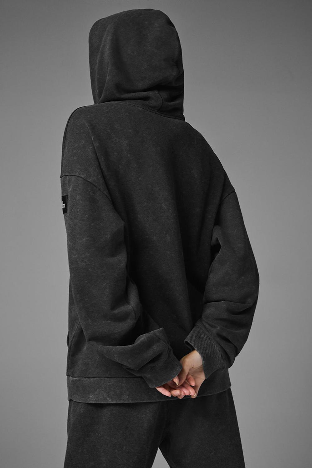 Black Wash Women Alo Yoga Chill Vintage Wash Hoodie | Australia  35714-REDL