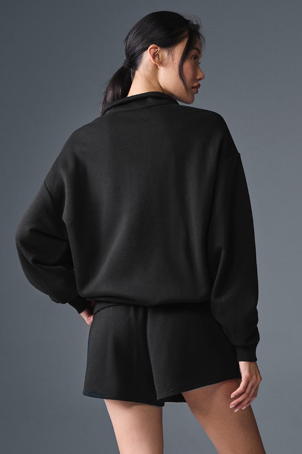Black Women Alo Yoga Accolade 1/4 Zip Pullover | Australia  74053-CDUK