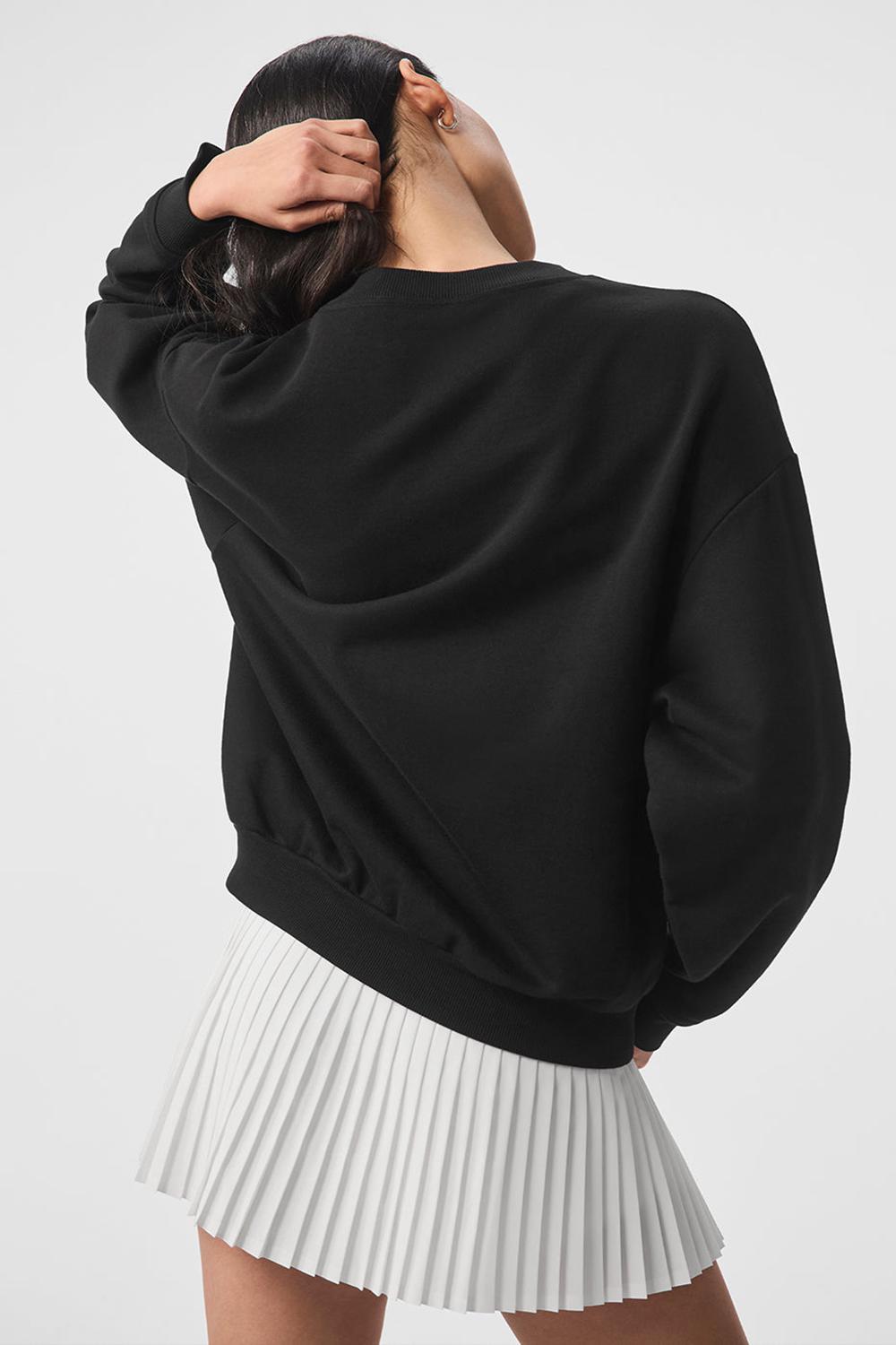 Black Women Alo Yoga Accolade Crew Neck Pullover | Australia  02635-UZSI