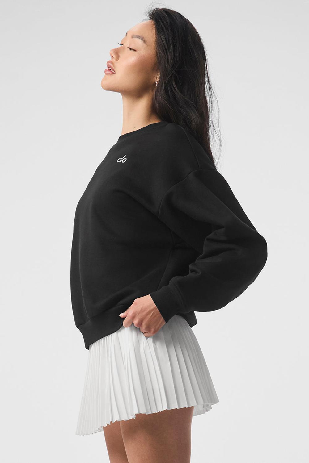 Black Women Alo Yoga Accolade Crew Neck Pullover | Australia  02635-UZSI