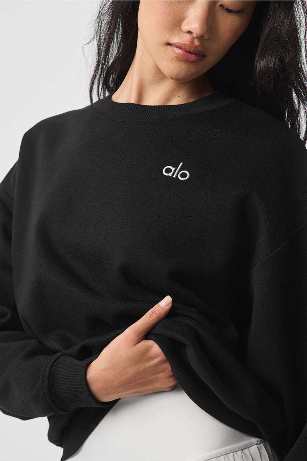 Black Women Alo Yoga Accolade Crew Neck Pullover | Australia  02635-UZSI