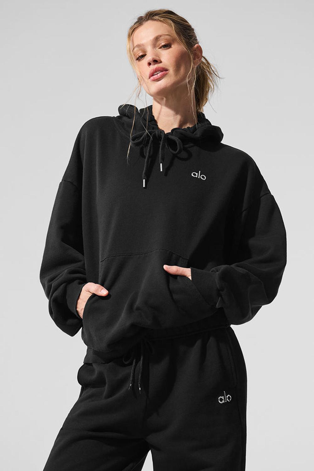 Black Women Alo Yoga Accolade Hoodie | Australia  09642-OZVD