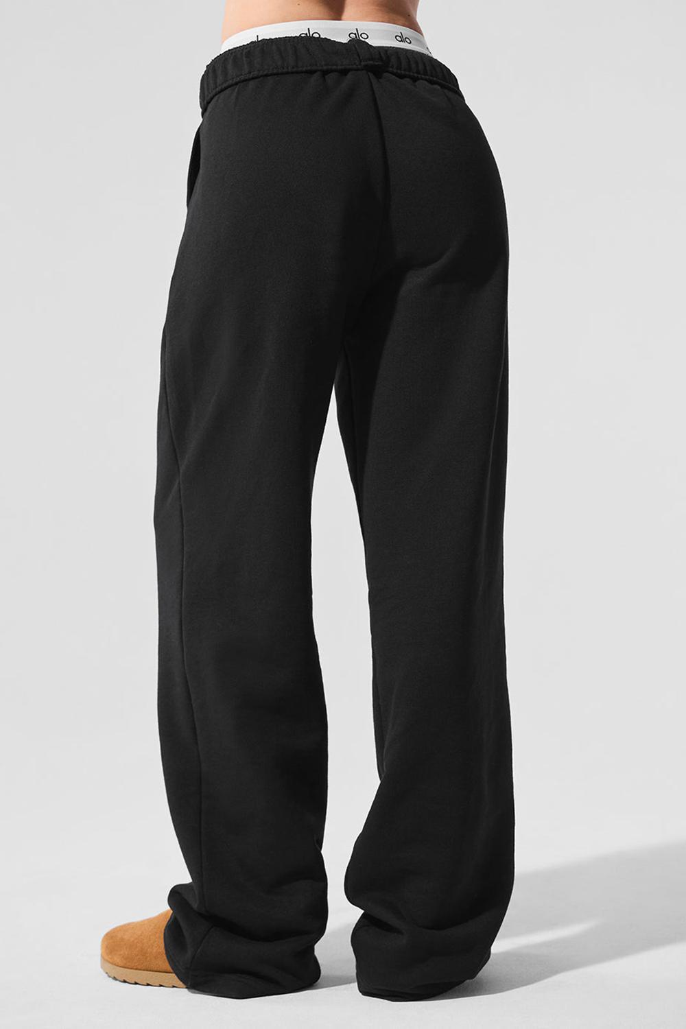 Black Women Alo Yoga Accolade Straight Leg Sweatpant | Australia  61987-EKAZ
