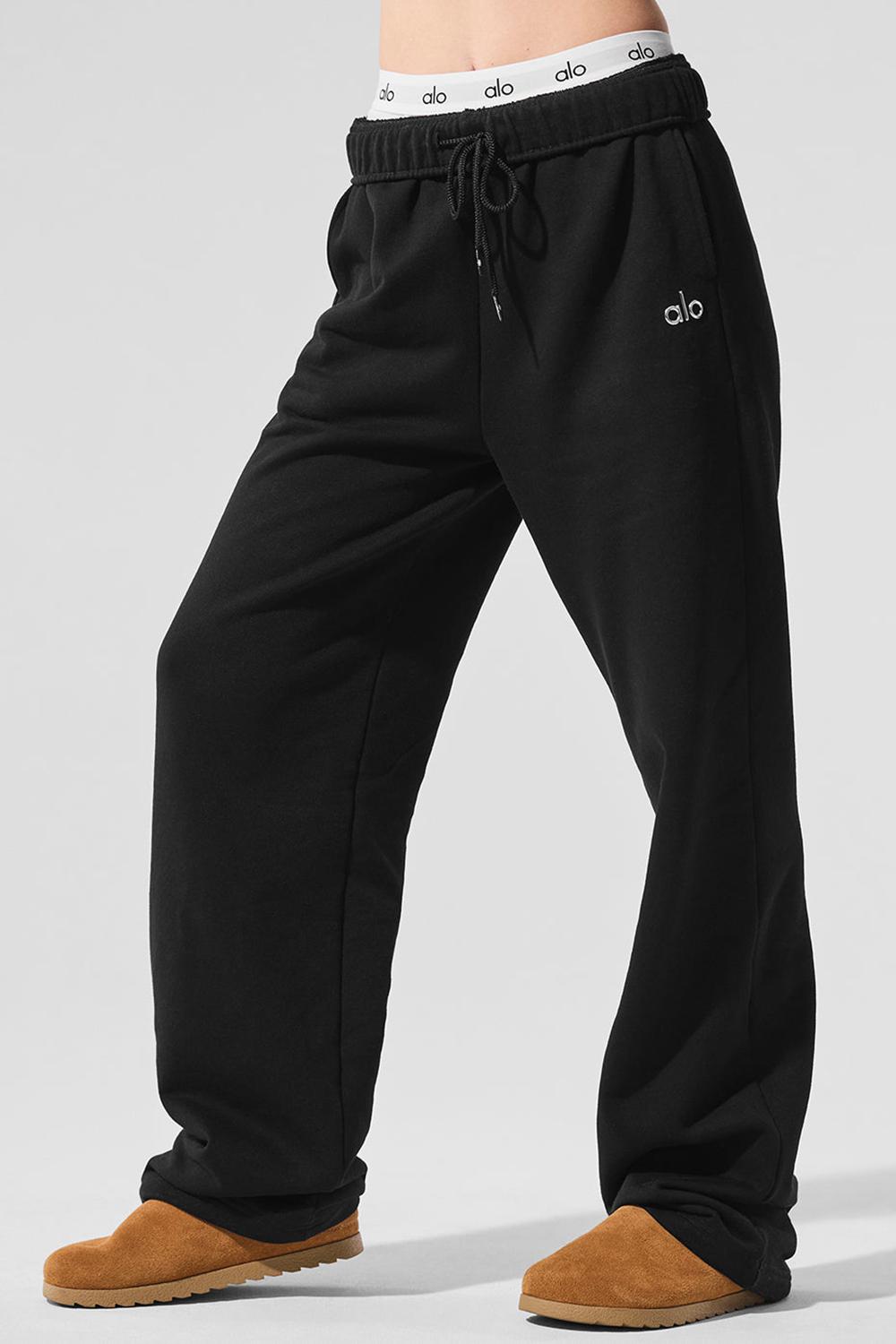 Black Women Alo Yoga Accolade Straight Leg Sweatpant | Australia  61987-EKAZ