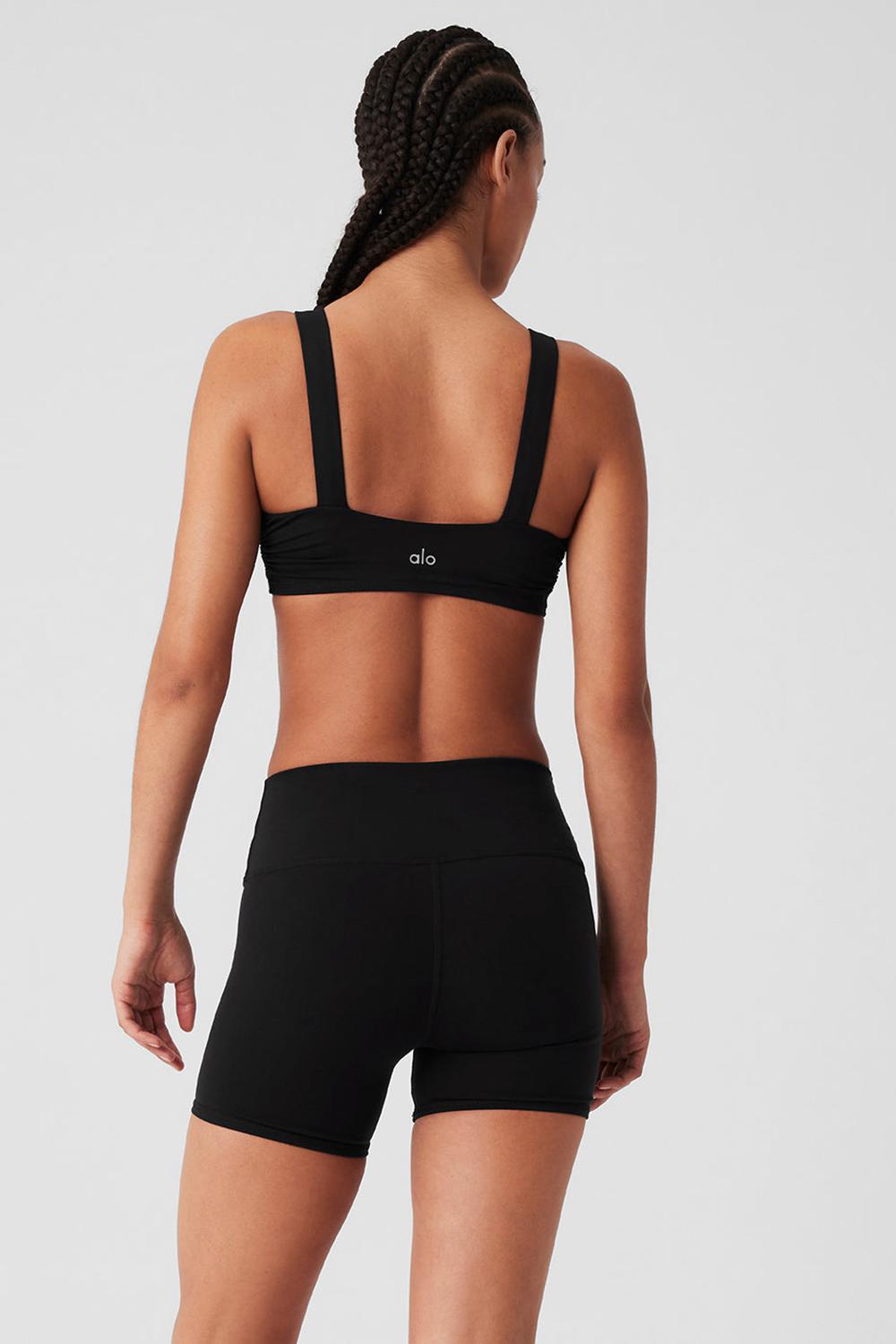 Black Women Alo Yoga Airbrush Cinch Bra | Australia  15307-TFSX