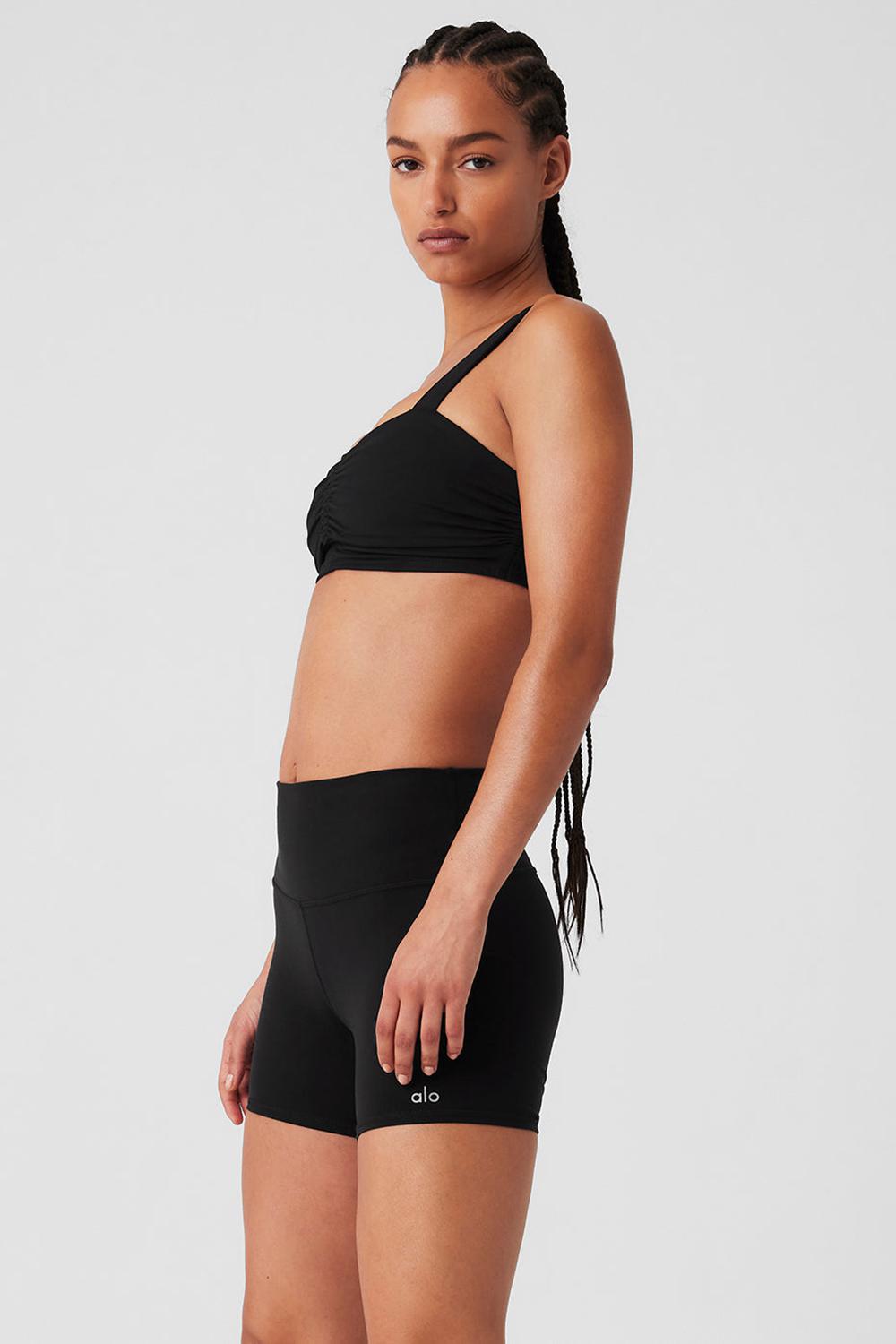 Black Women Alo Yoga Airbrush Cinch Bra | Australia  15307-TFSX