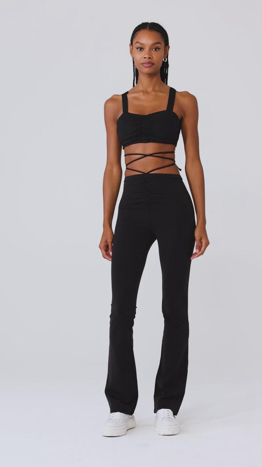 Black Women Alo Yoga Airbrush Cinch Bra | Australia  15307-TFSX
