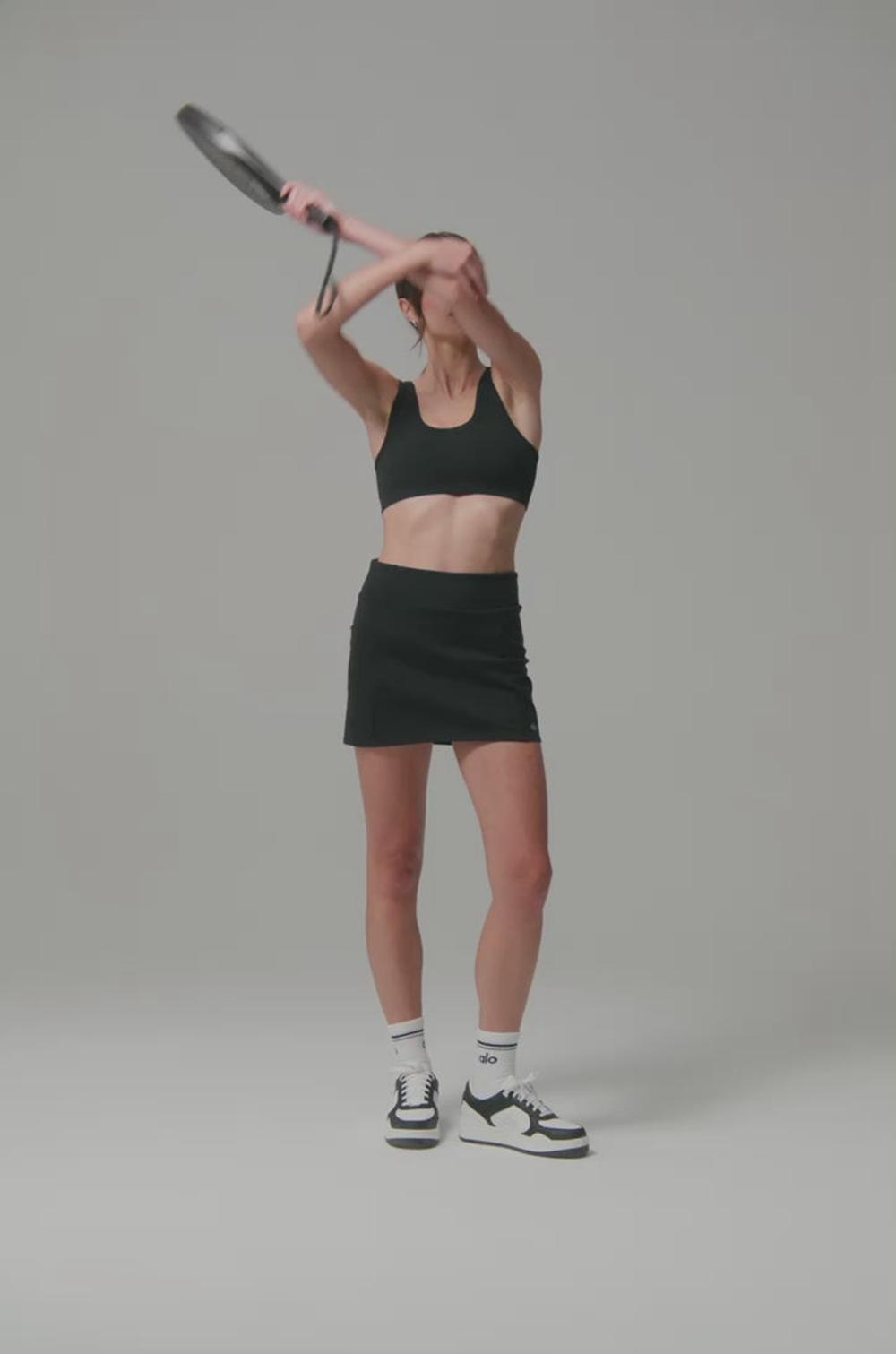 Black Women Alo Yoga Airbrush High-Waist Good Form Tennis Skirt | Australia  01692-SDFO