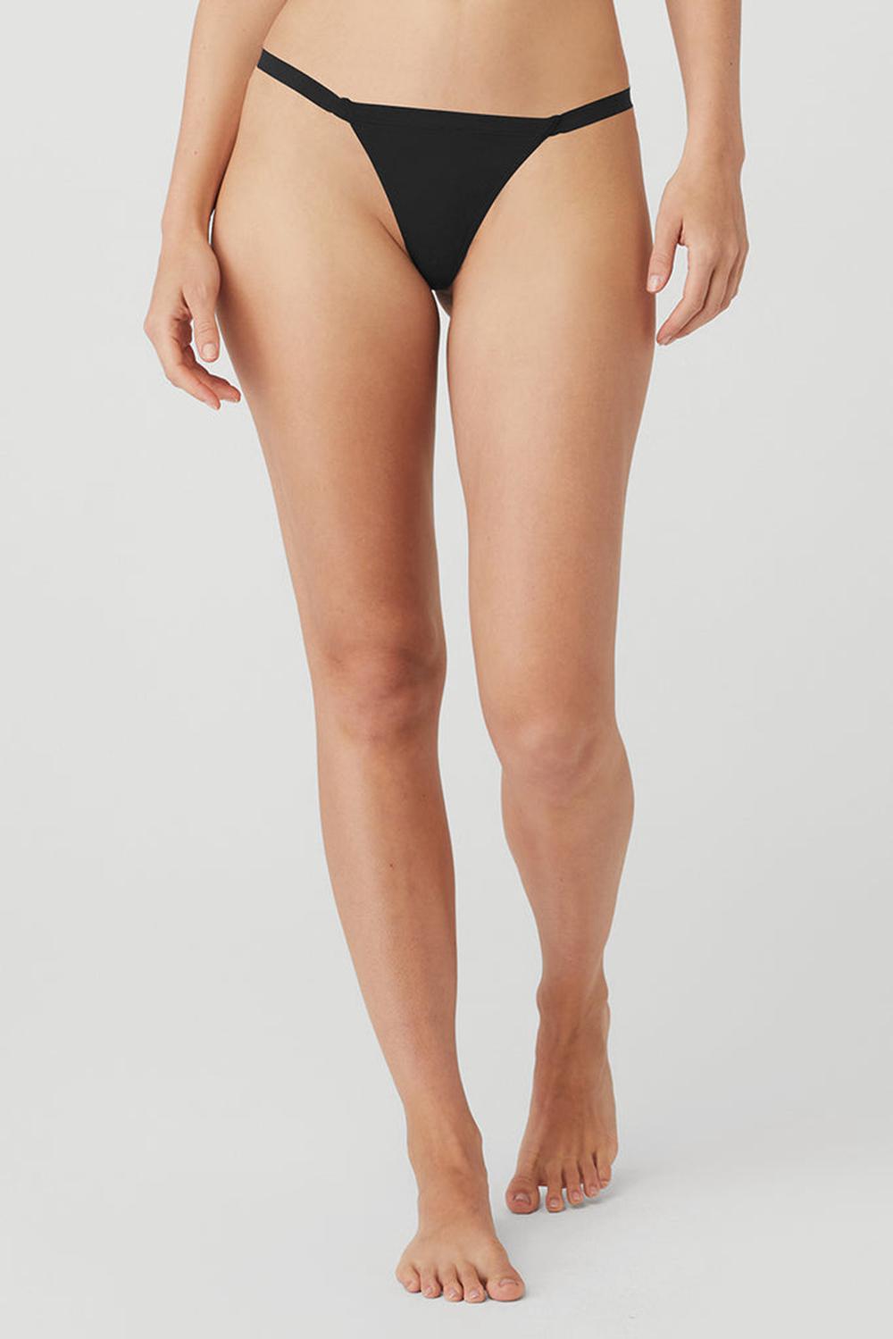 Black Women Alo Yoga Airbrush Invisible String Thong | Australia  04725-EJLI