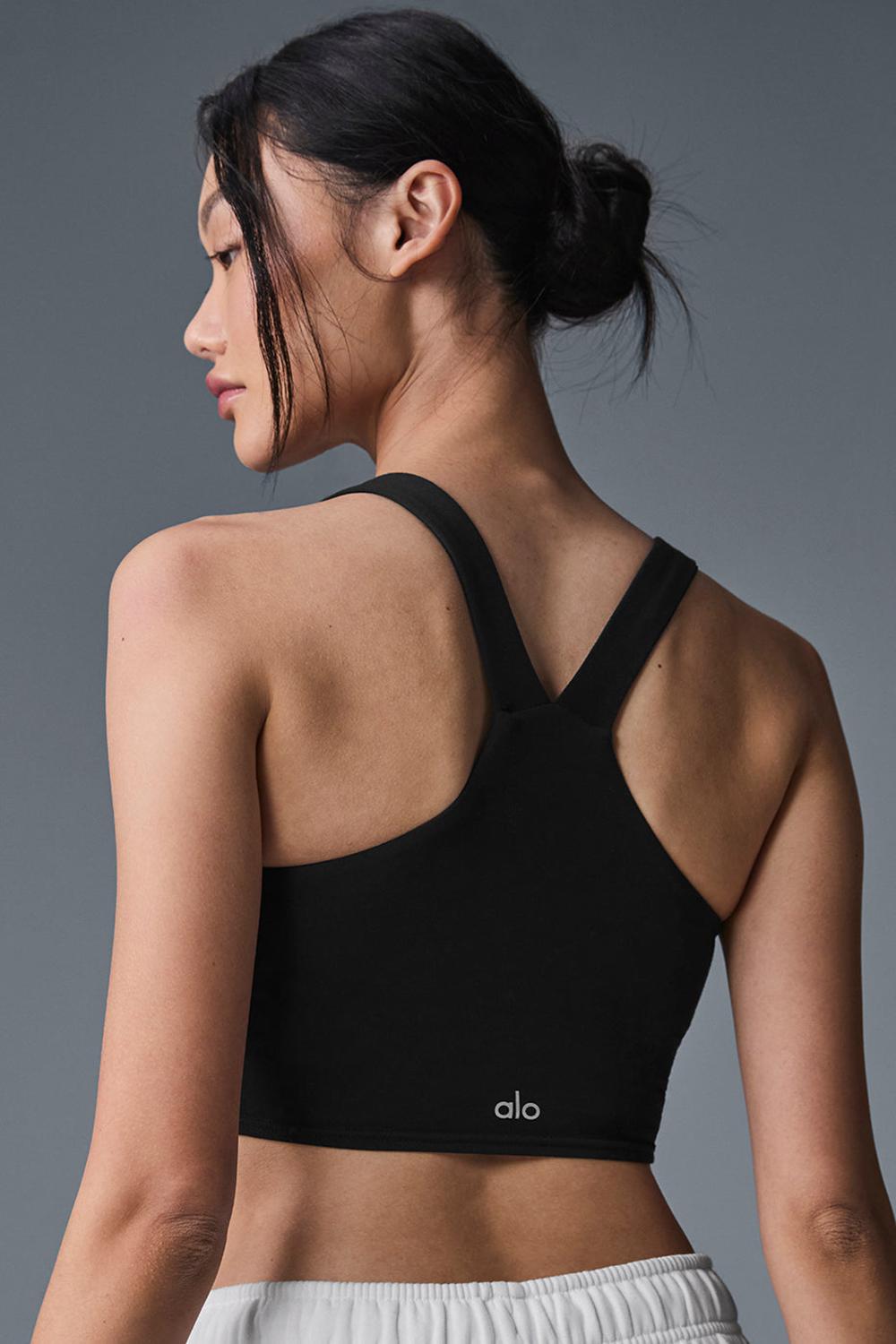 Black Women Alo Yoga Airbrush Real Bra Tank | Australia  12456-RICH